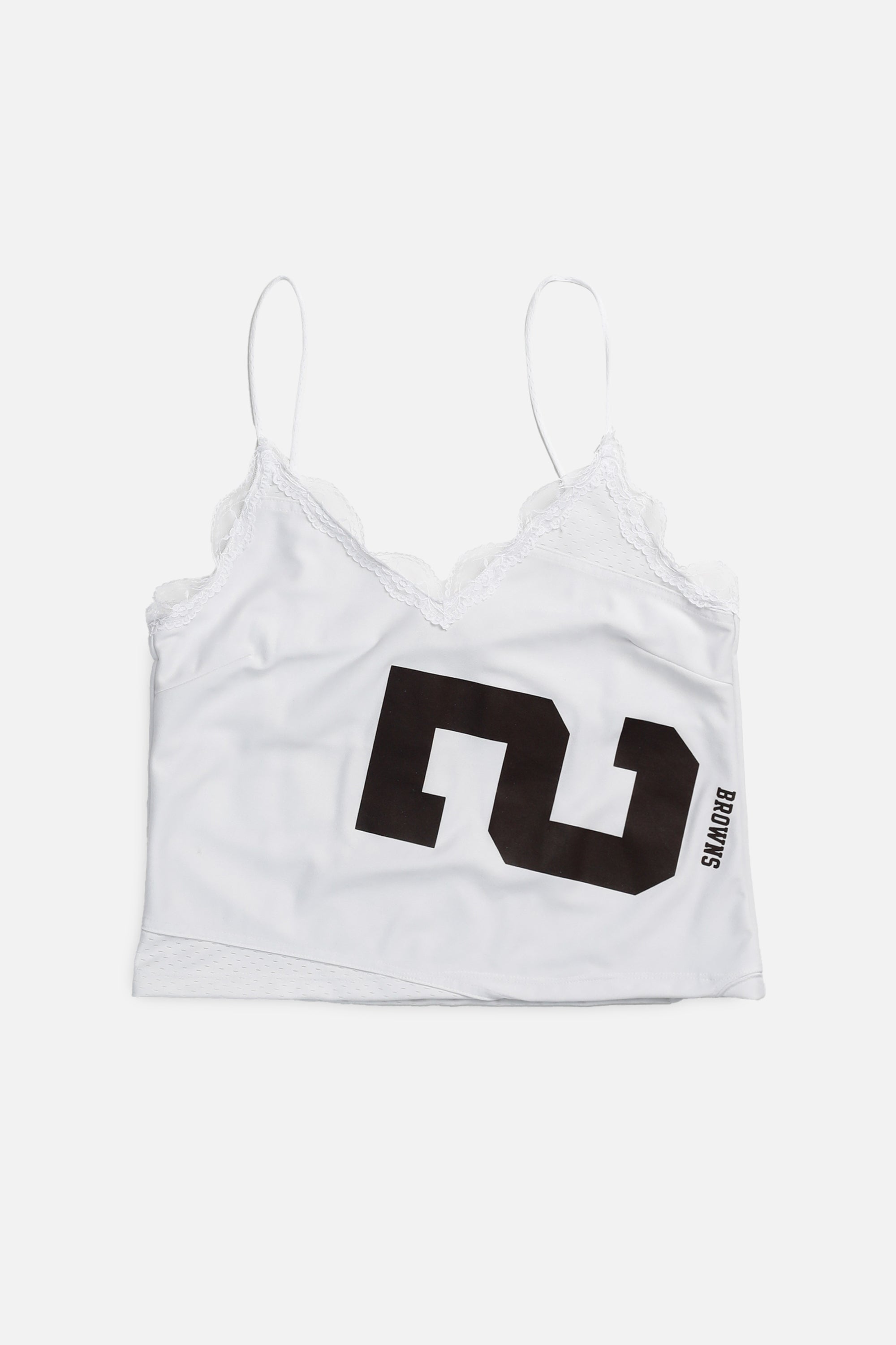 Rework Cleveland Browns NFL Lace Tank - L-TOPS-NFL-L-Frankie Collective Rare Vintage Streetwear Reworks