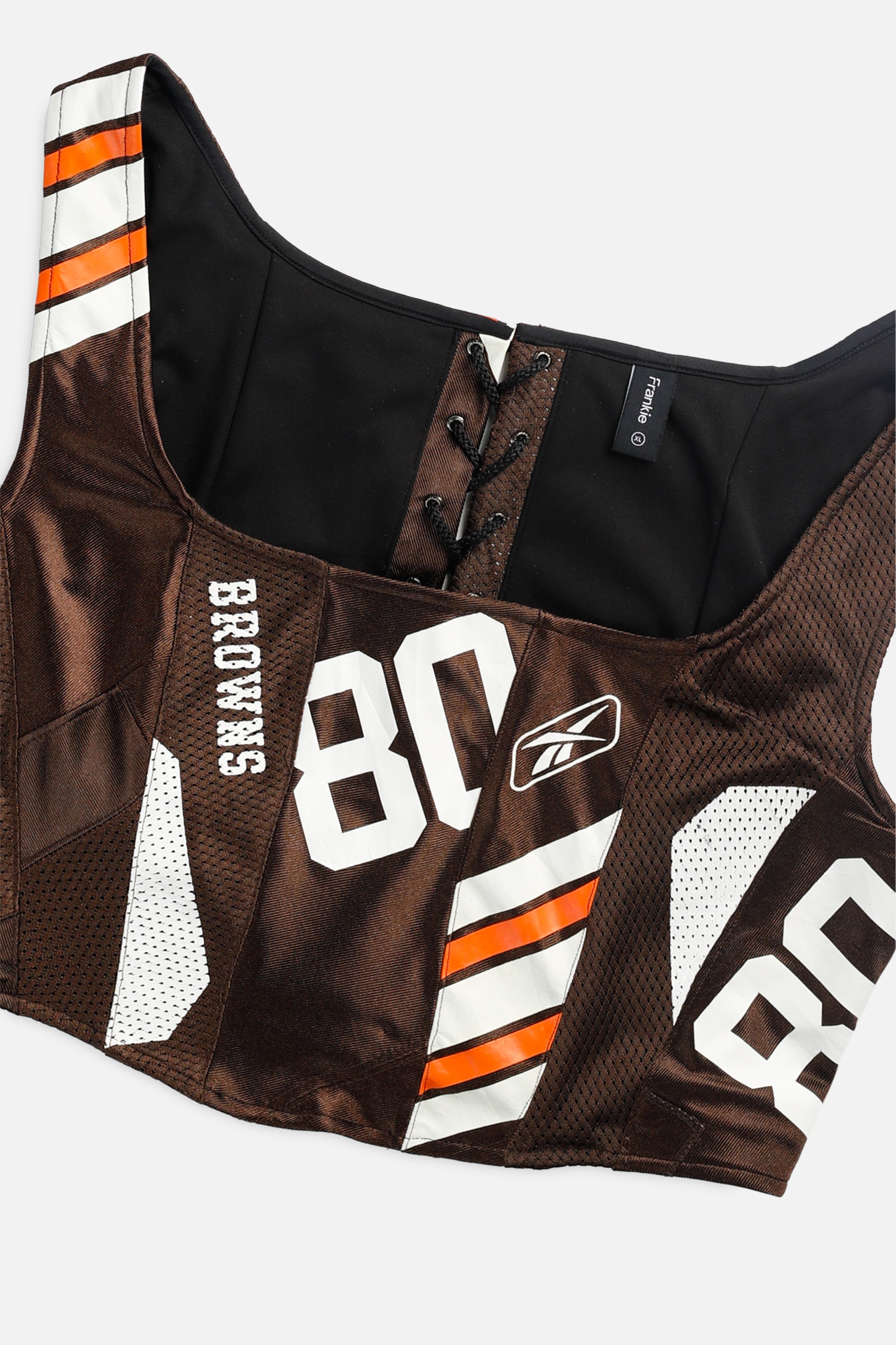 Rework Cleveland Browns NFL Corset - XL-TOPS-NFL-XL-Frankie Collective Rare Vintage Streetwear Reworks