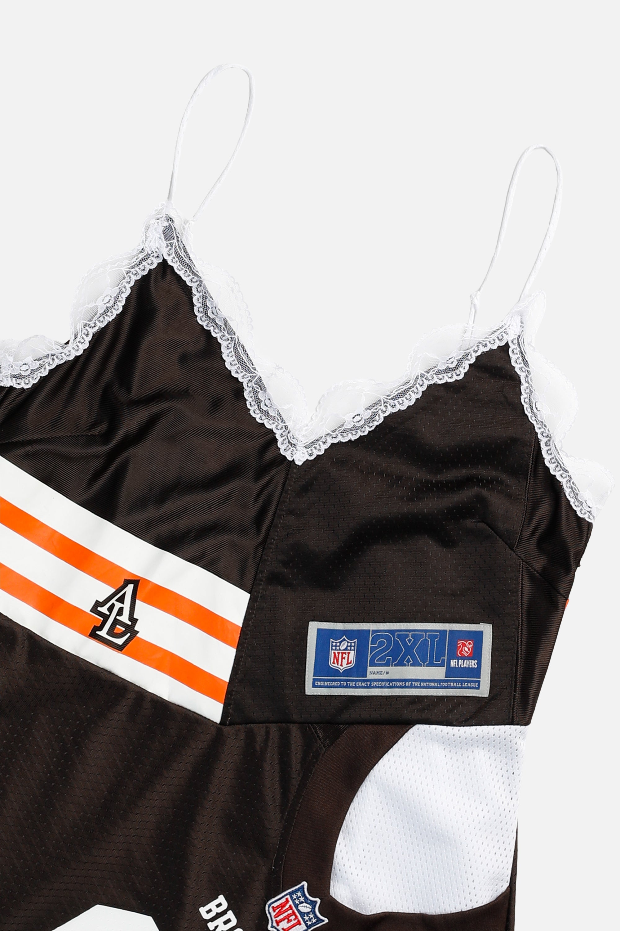 Rework Cleveland Browns NFL Lace Dress - M-DRESSES-NFL-M-Frankie Collective Rare Vintage Streetwear Reworks