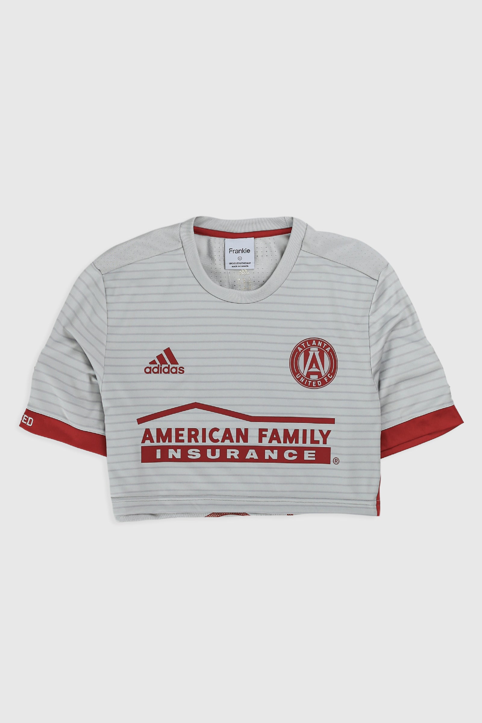 Rework Crop Atlanta United Soccer Jersey - S-JERSEYS-vendor-unknown-Frankie Collective Rare Vintage Streetwear Reworks