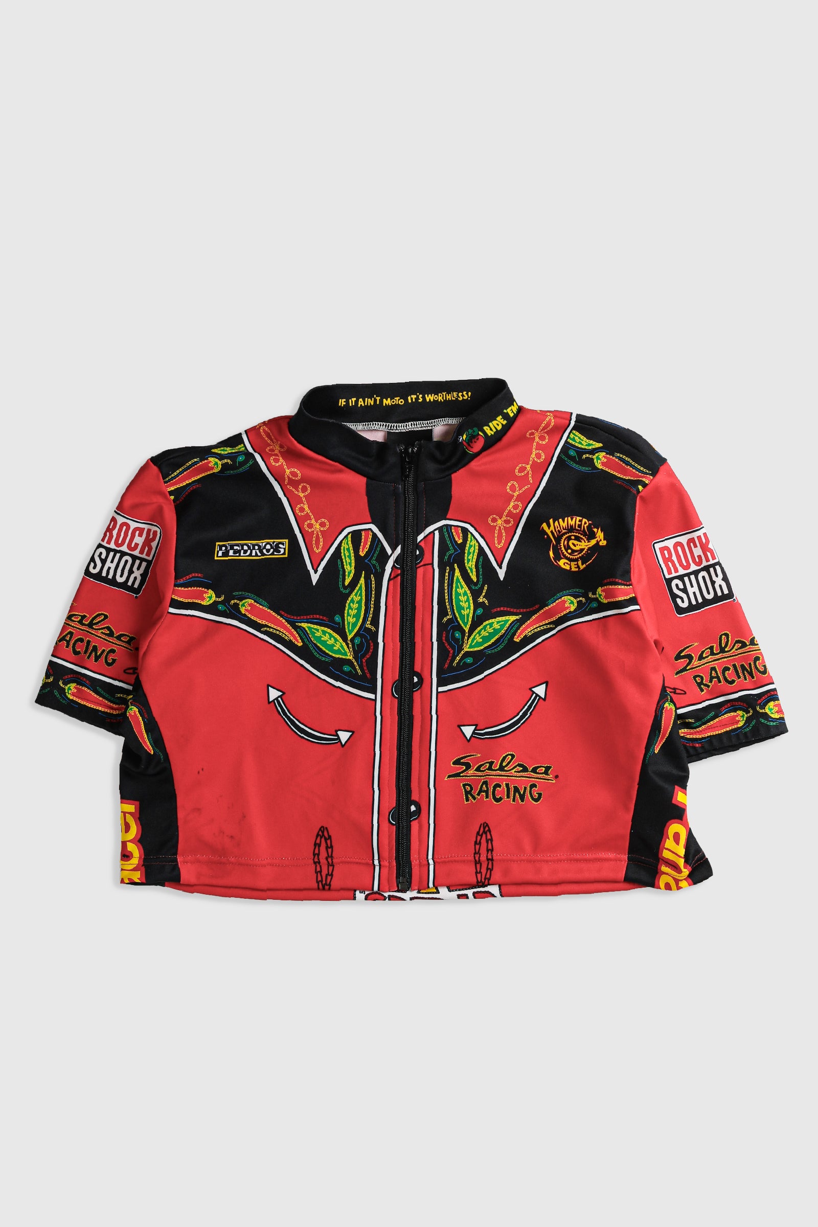 Rework Crop Cycling Jersey - XL-JERSEYS-vendor-unknown-Frankie Collective Rare Vintage Streetwear Reworks