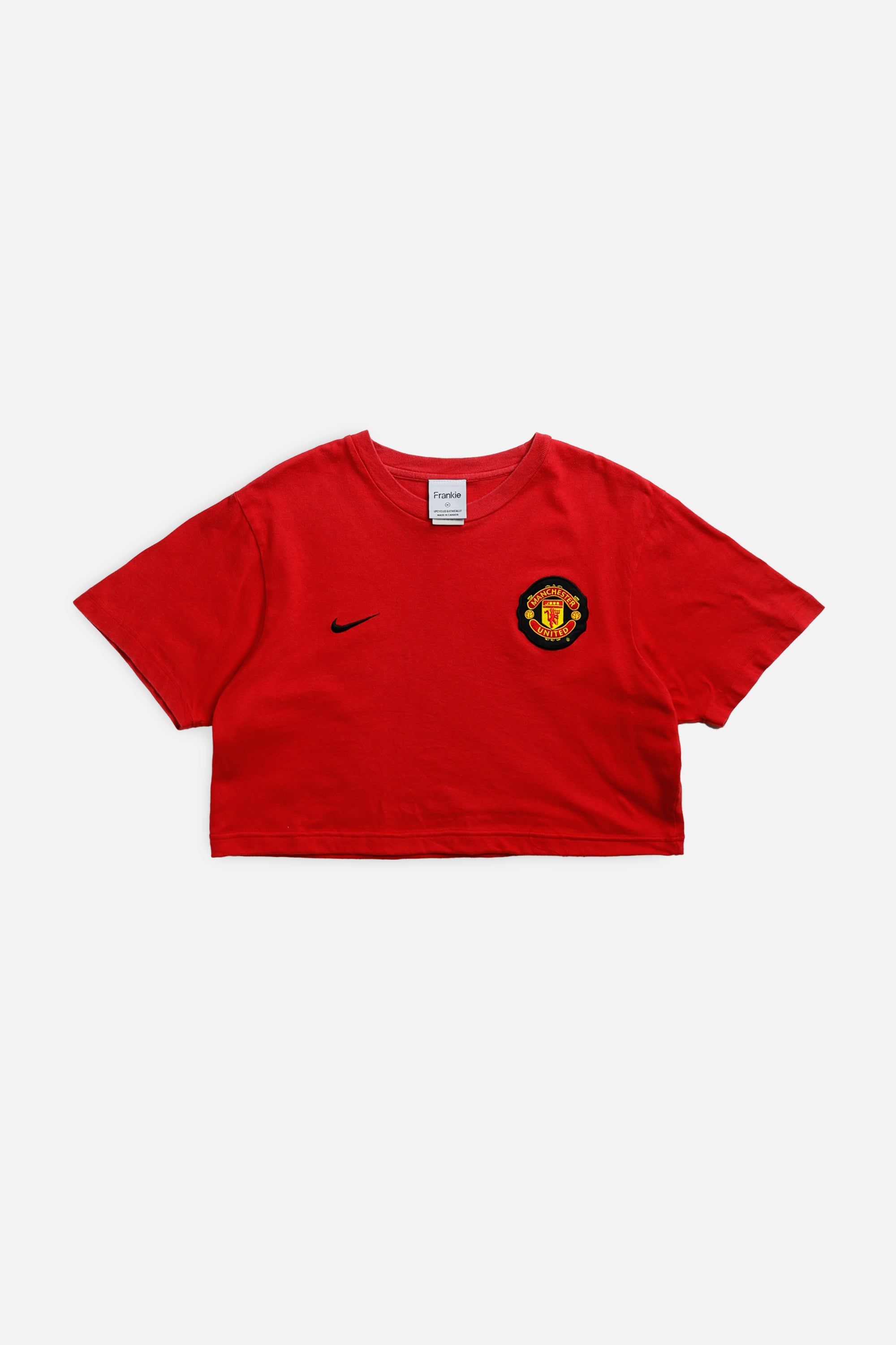 Rework Crop Manchester Soccer Tee - M-JERSEYS-vendor-unknown-M-Frankie Collective Rare Vintage Streetwear Reworks