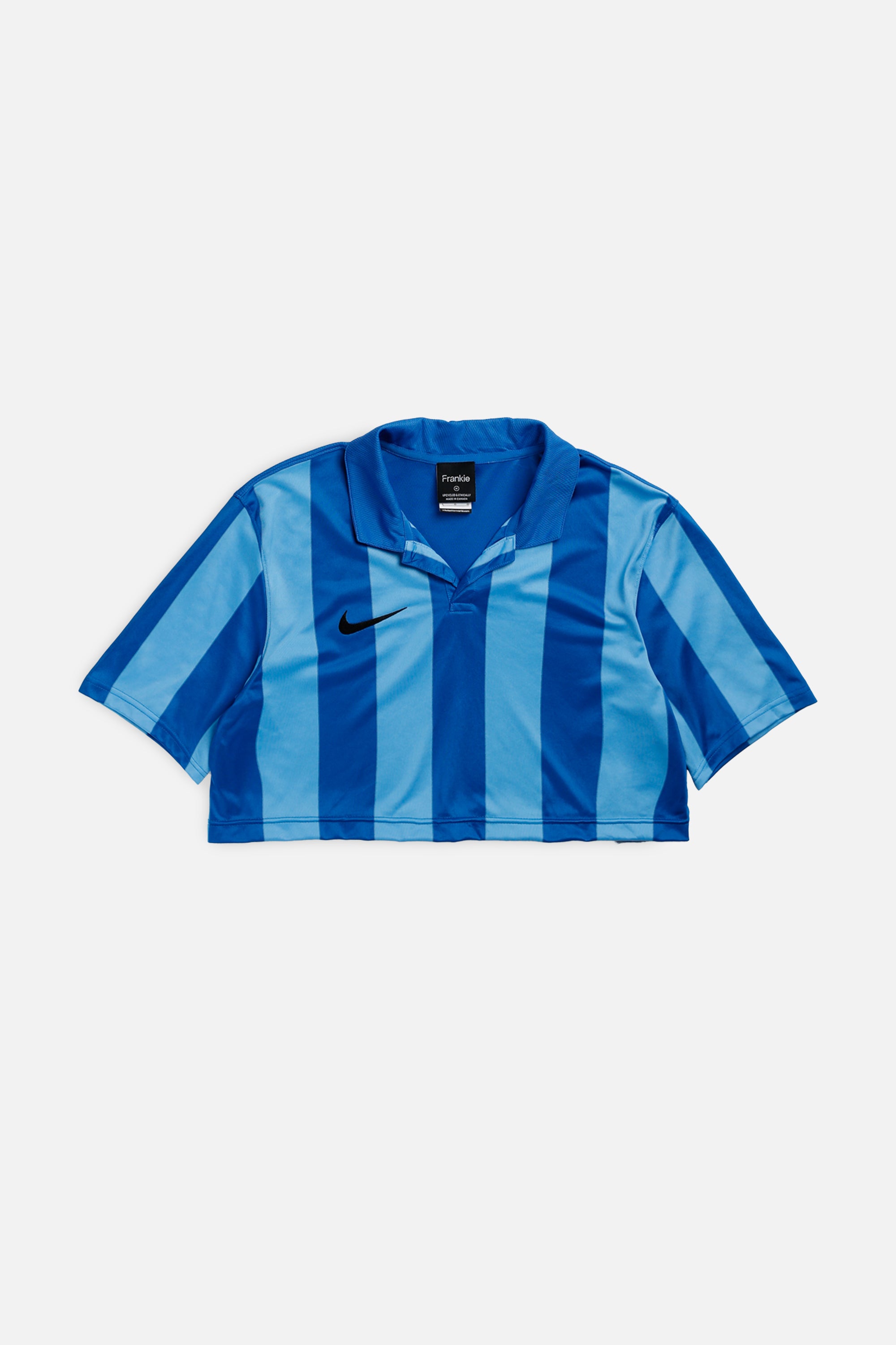 Rework Crop Nike Soccer Jersey - M-JERSEYS-vendor-unknown-M-Frankie Collective Rare Vintage Streetwear Reworks