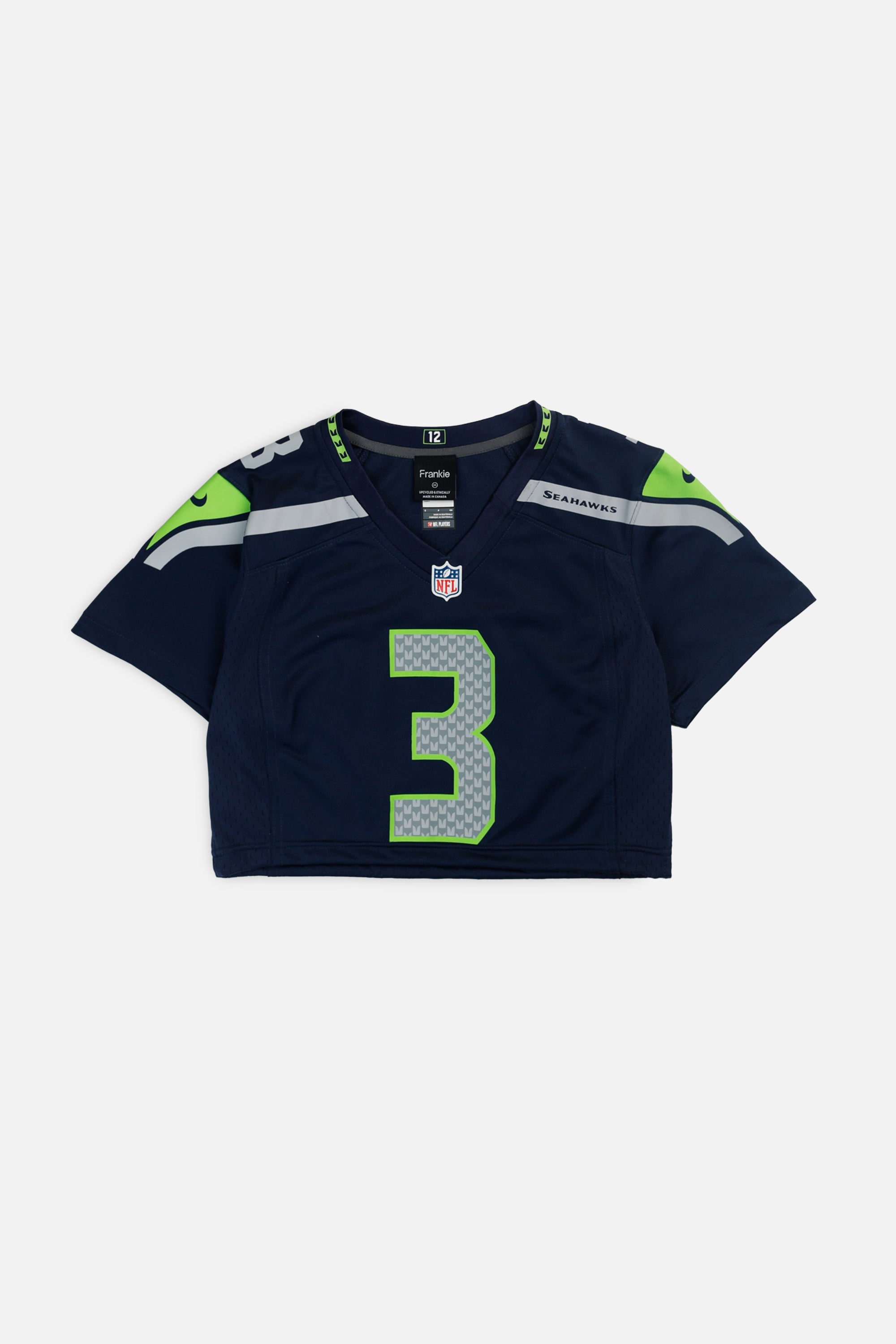 Rework Crop Seattle Seahawks NFL Jersey - XS-JERSEYS-NFL-XS-Frankie Collective Rare Vintage Streetwear Reworks