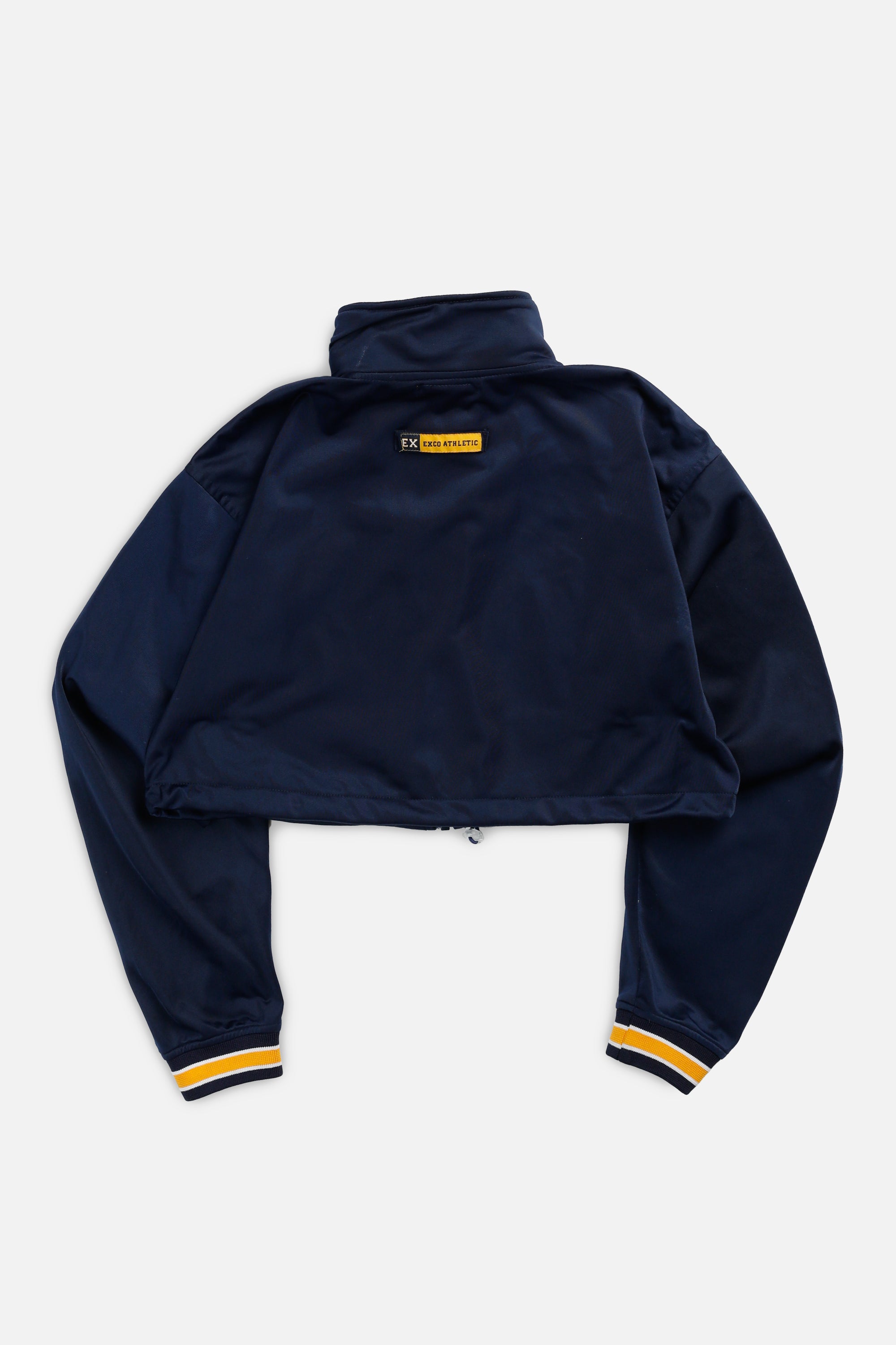 Rework Exco Athletics Cinched Crop Sweatshirt - L-SWEATERS-vendor-unknown-L-Frankie Collective Rare Vintage Streetwear Reworks