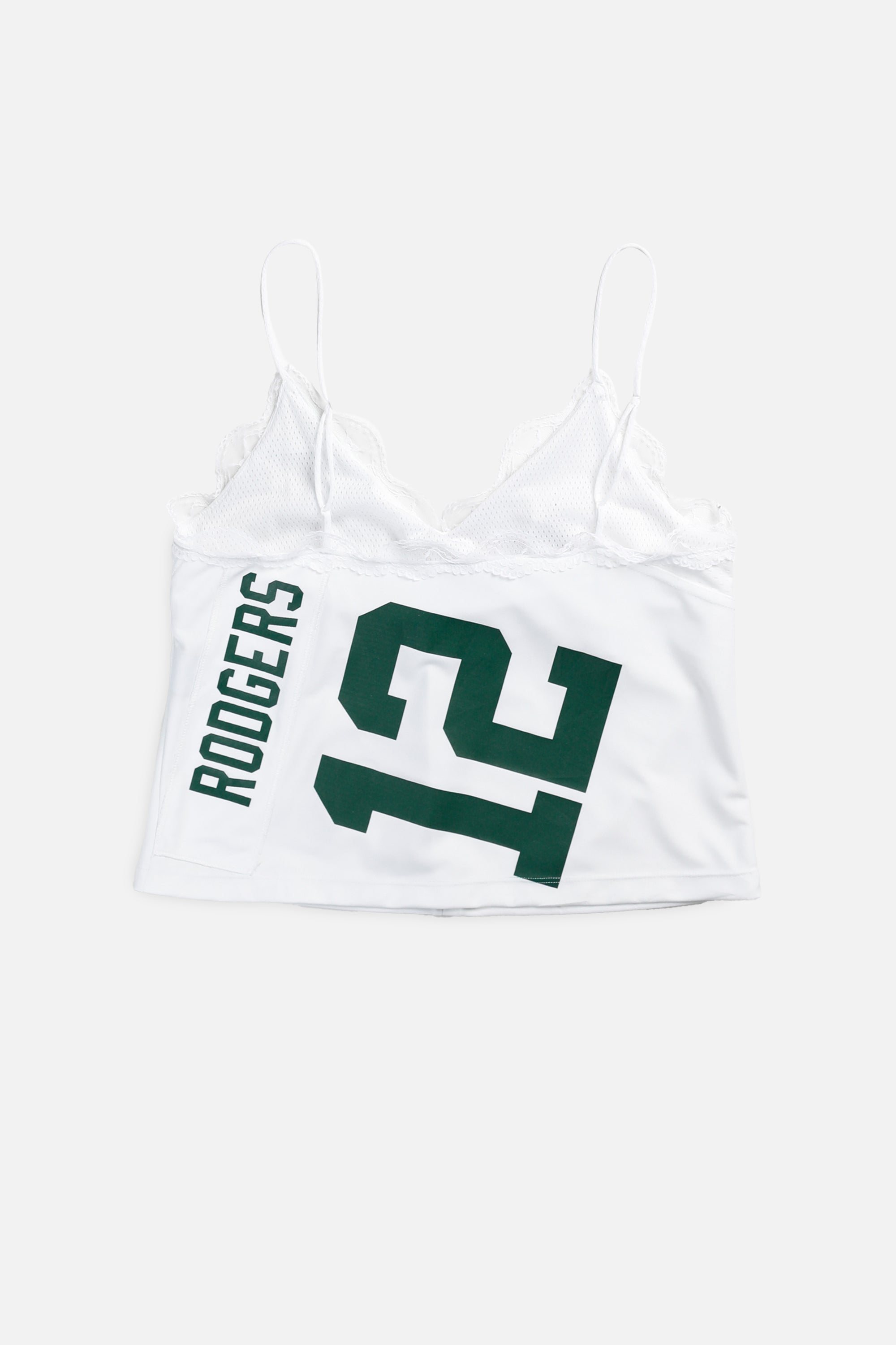 Rework Green Bay Packers NFL Lace Tank - L-TOPS-NFL-L-Frankie Collective Rare Vintage Streetwear Reworks