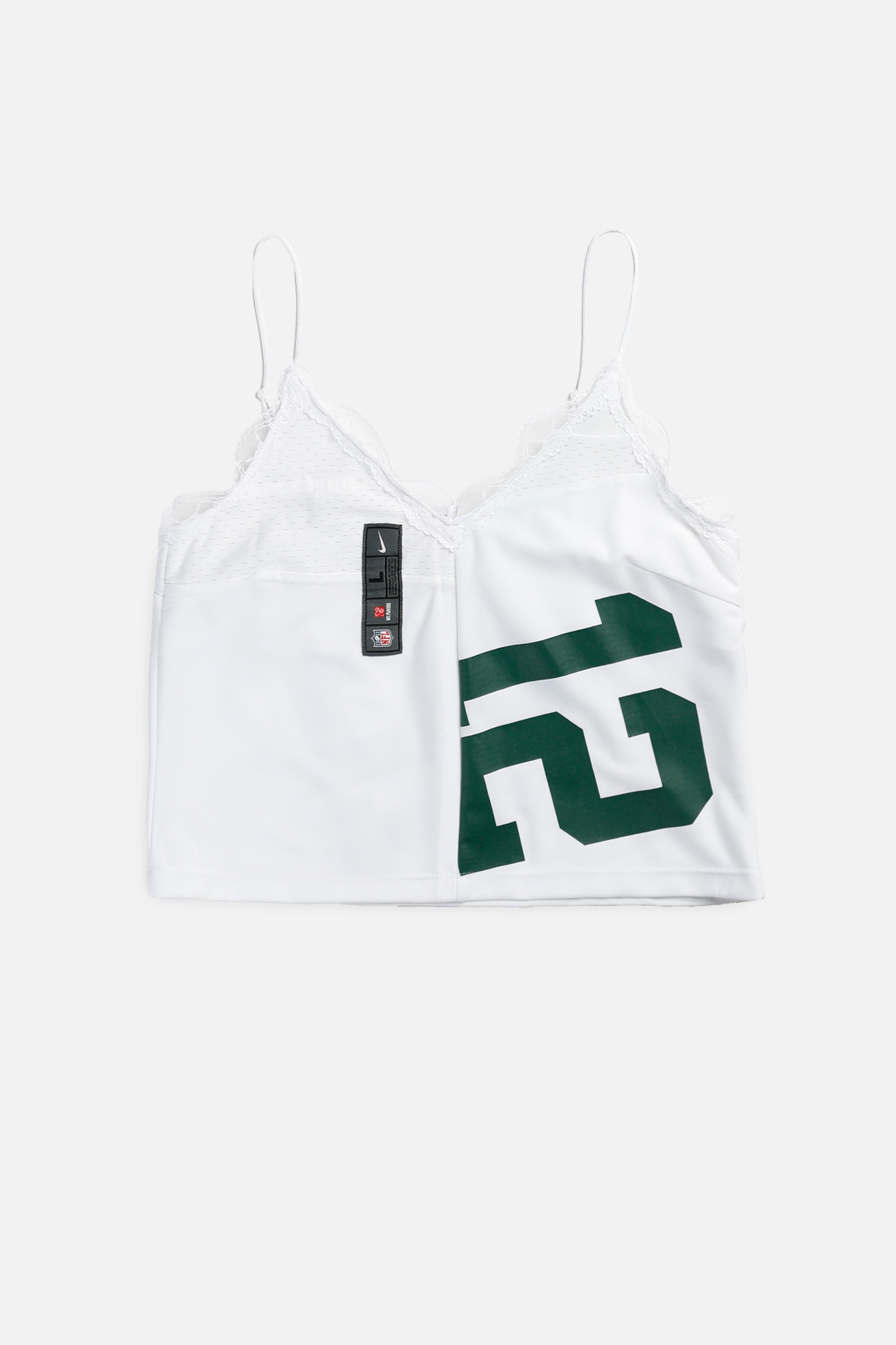 Rework Green Bay Packers NFL Lace Tank - L-TOPS-NFL-L-Frankie Collective Rare Vintage Streetwear Reworks