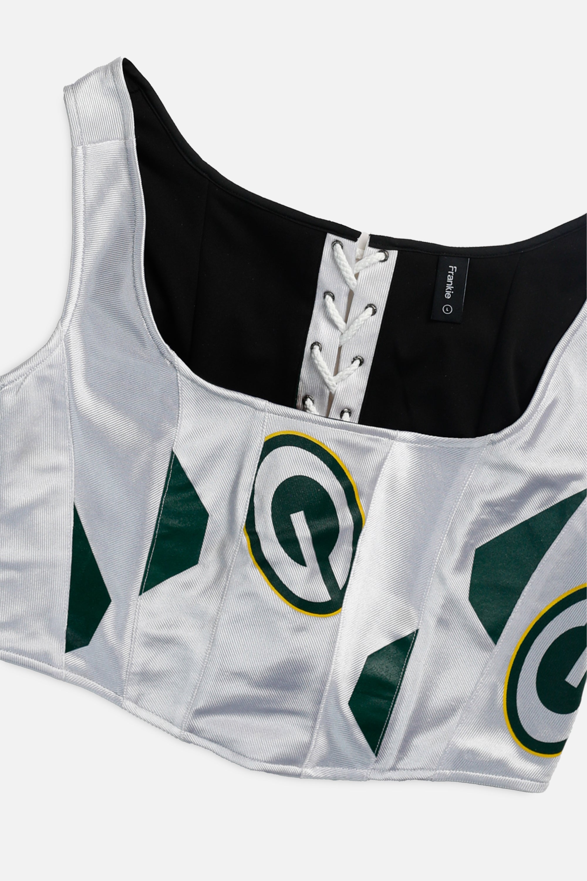 Rework Green Bay Packers NFL Corset - L-TOPS-NFL-L-Frankie Collective Rare Vintage Streetwear Reworks