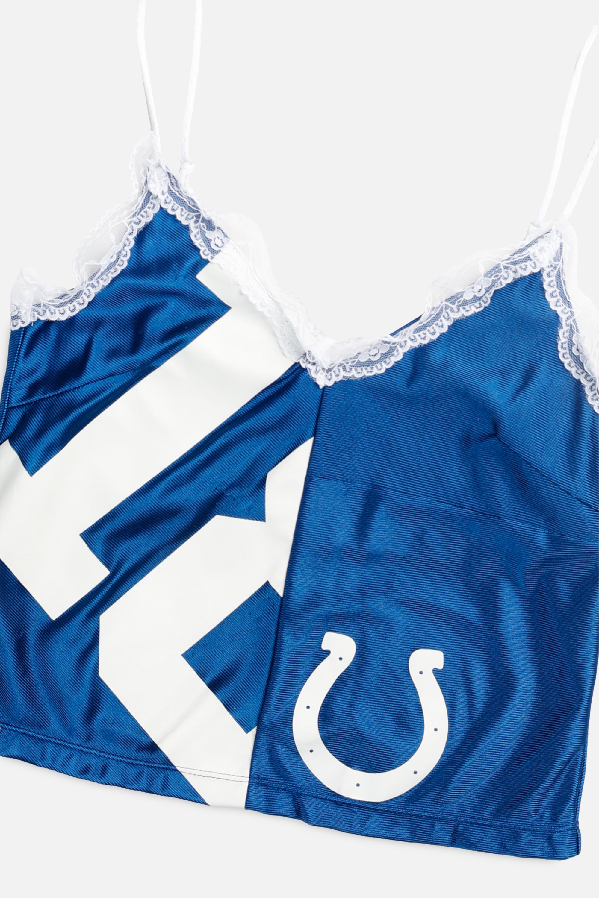 Rework Indianapolis Colts NFL Lace Tank - XS-TOPS-NFL-XS-Frankie Collective Rare Vintage Streetwear Reworks