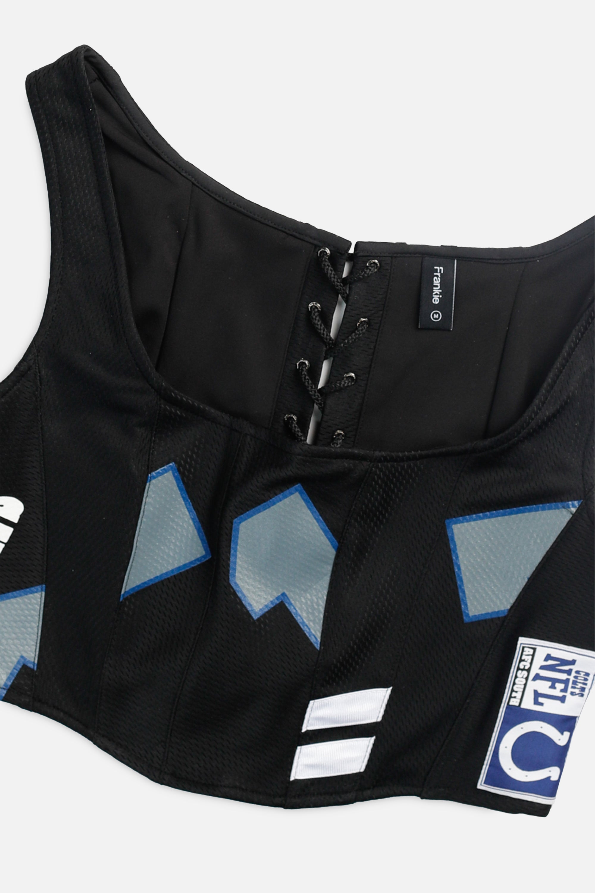 Rework Indianapolis Colts NFL Corset - M-TOPS-NFL-M-Frankie Collective Rare Vintage Streetwear Reworks