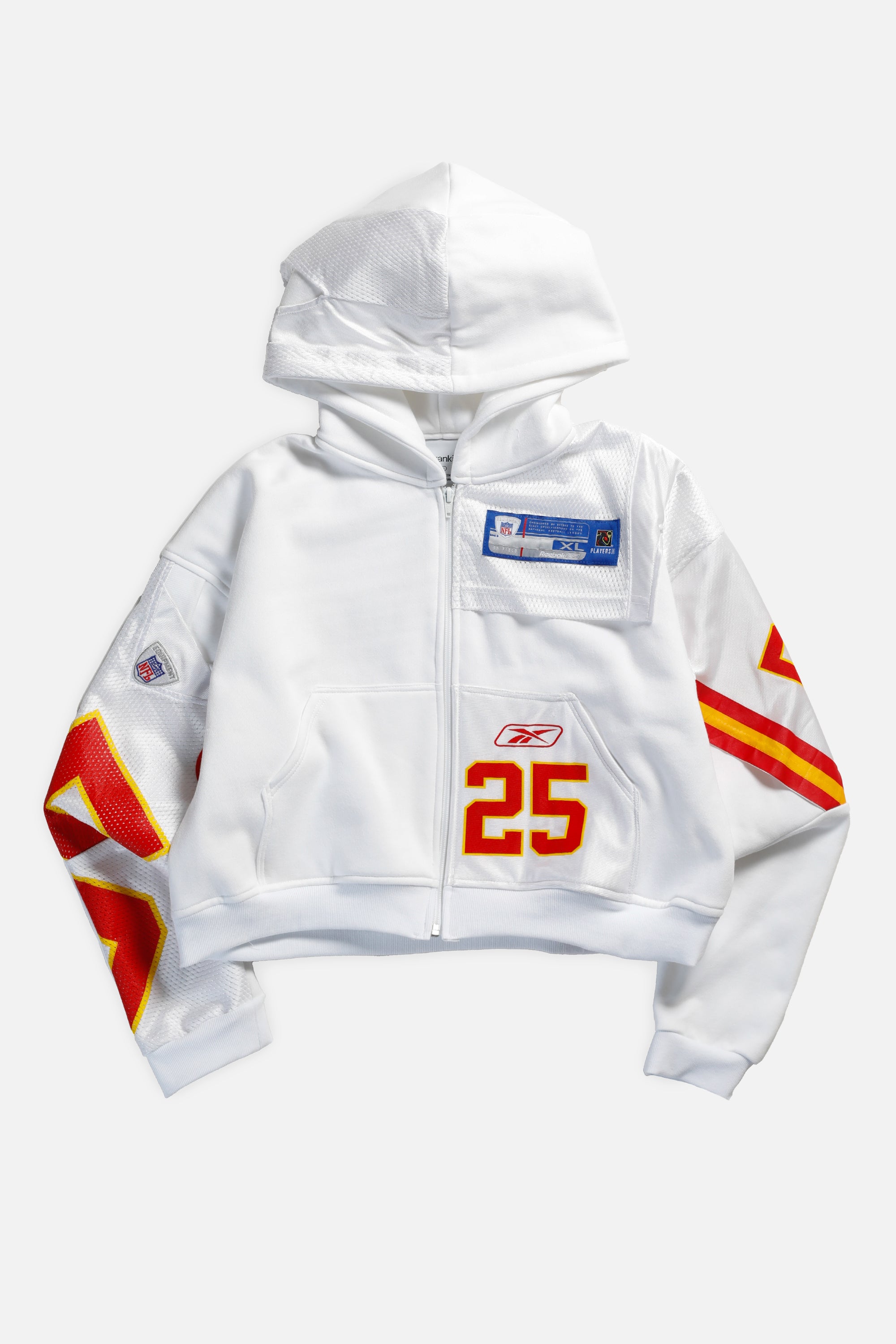 Rework Kansas City Cheifs Crop Zip Hoodie - L-SWEATERS-NFL-Frankie Collective