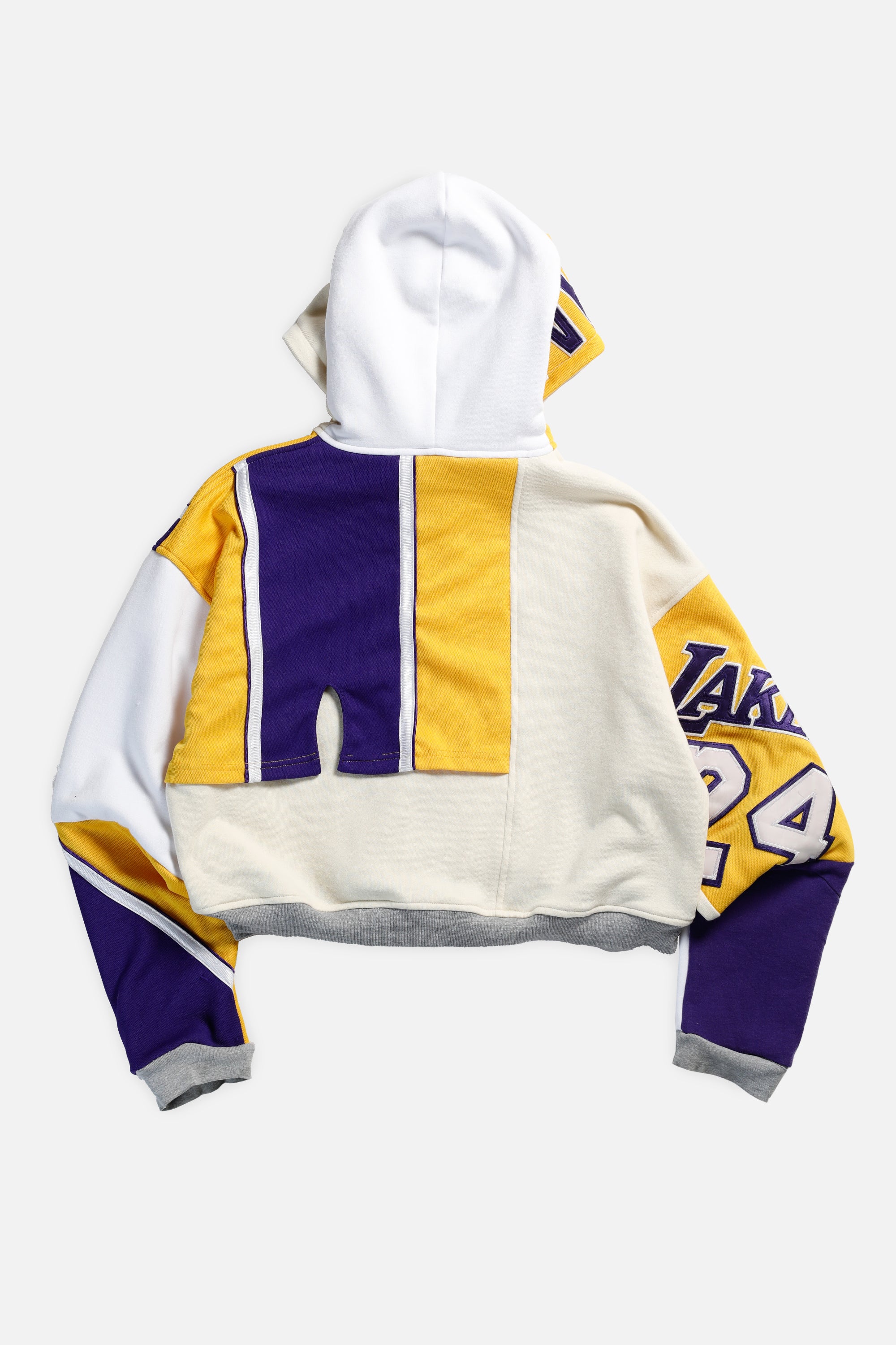 Rework LA Lakers Crop Zip Hoodie - L-SWEATERS-NBA-Frankie Collective