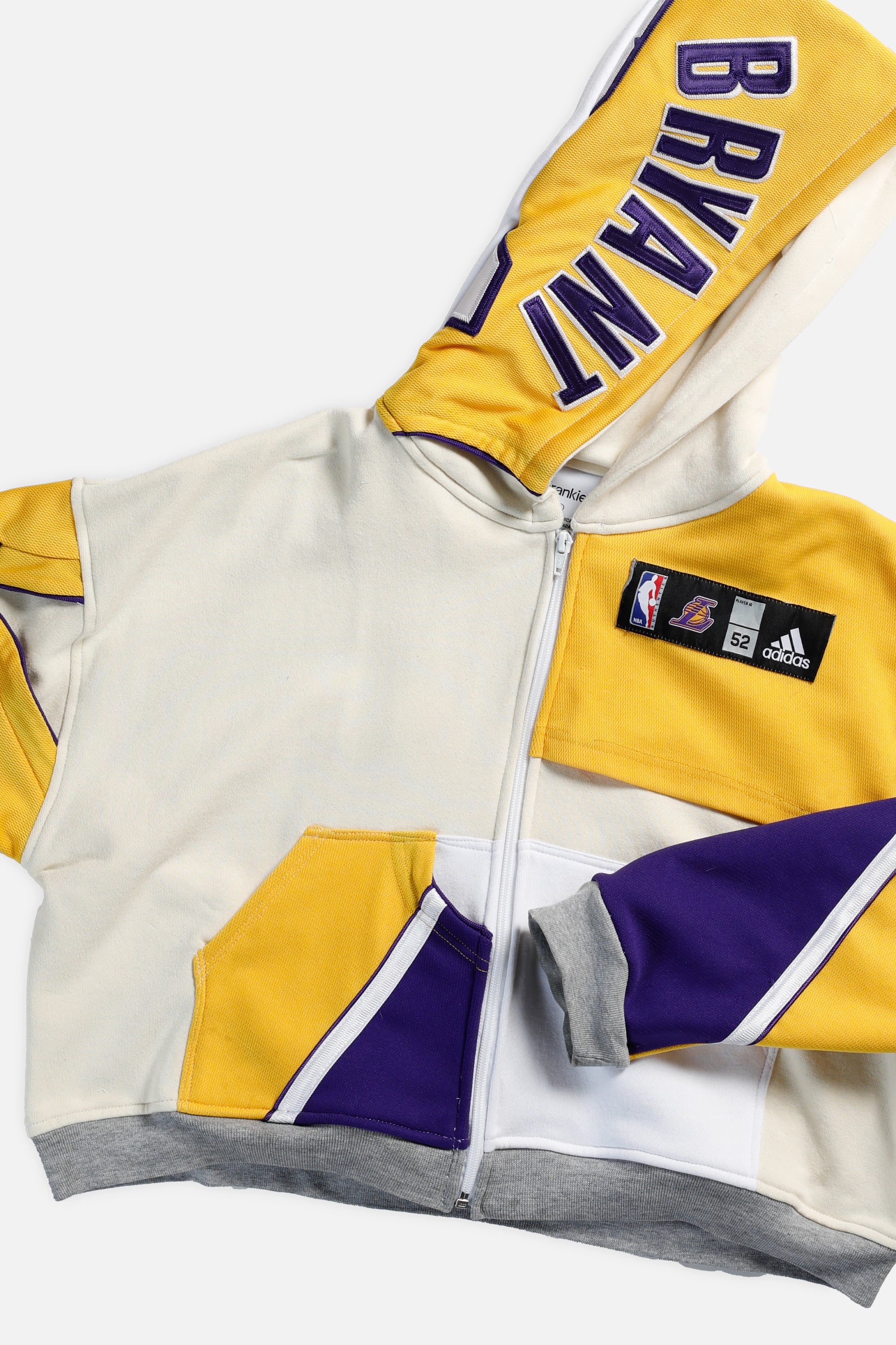 Rework LA Lakers Crop Zip Hoodie - L-SWEATERS-NBA-Frankie Collective