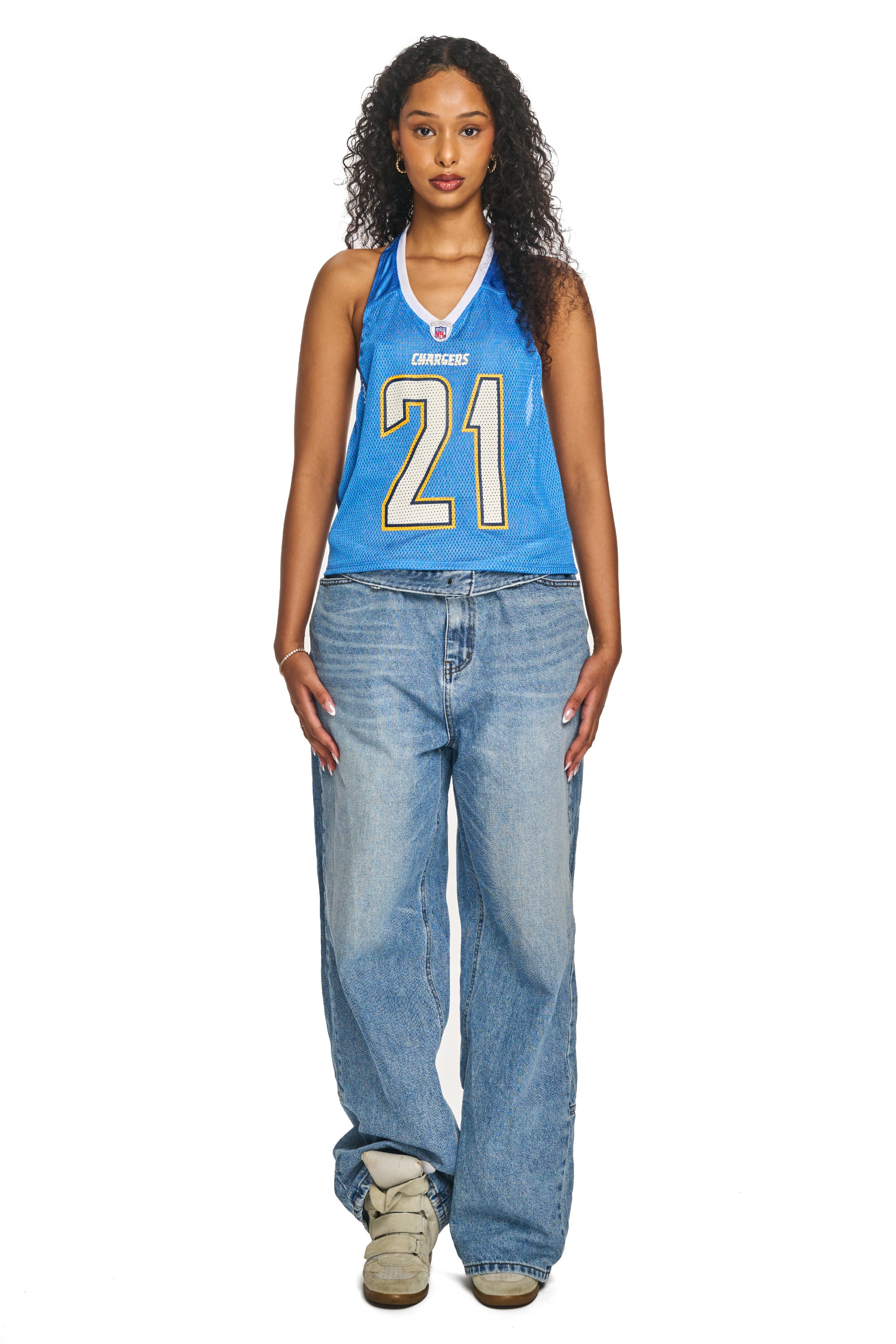 Rework Los Angeles Chargers Halter Top-NFL-Frankie Collective-Rework-Vintage-Streetwear