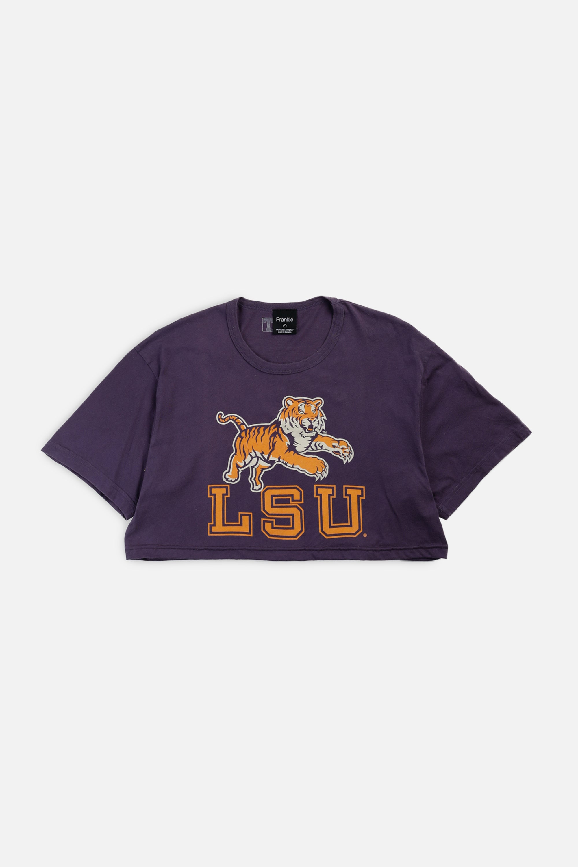 Rework LSU Tigers Crop Tee - L-TOPS-vendor-unknown-L-Frankie Collective Rare Vintage Streetwear Reworks
