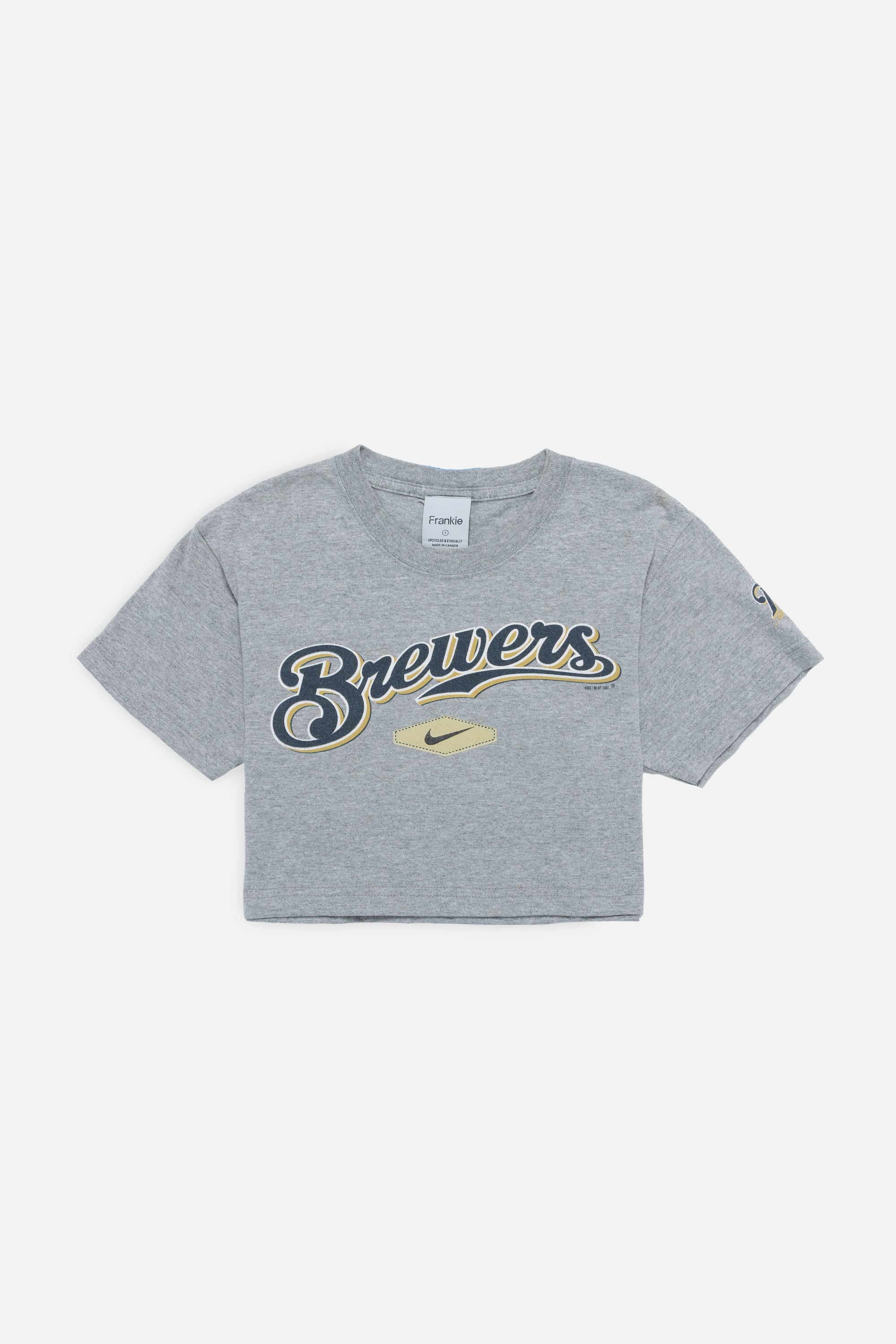 Rework Milwaukee Brewers Crop Tee - S-T-SHIRTS-MLB-Frankie Collective