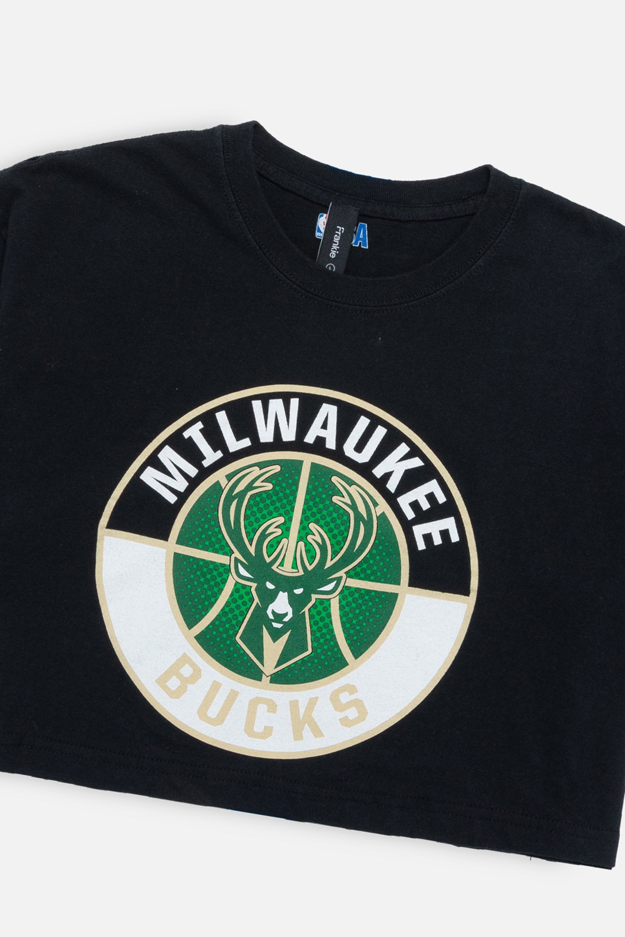 Rework Milwaukee Bucks Crop Tee - L-T-SHIRTS-NBA-Frankie Collective