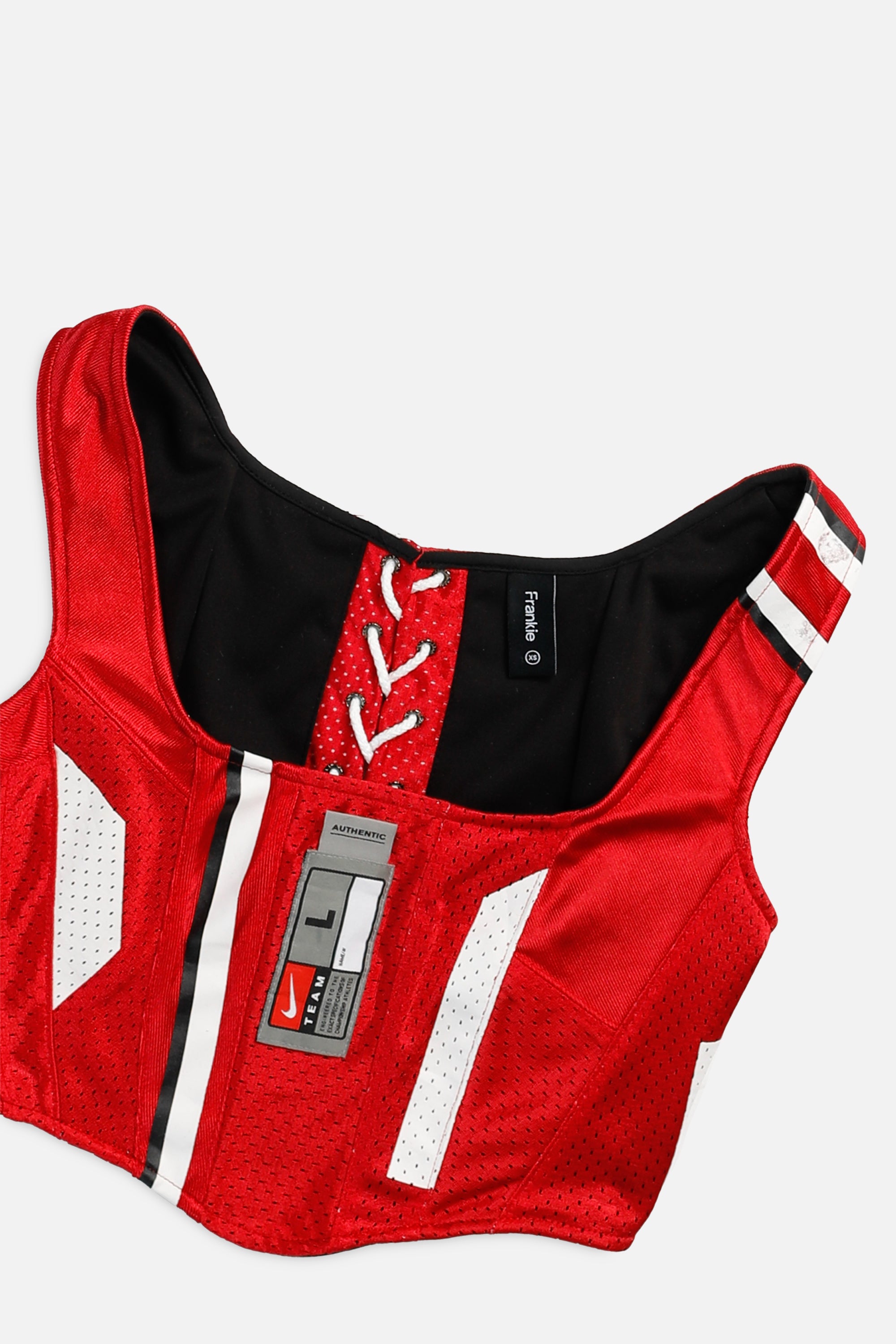 Rework Nebraska Cornhuskers NCAA Corset - XS-TOPS-NCAA-XS-Frankie Collective Rare Vintage Streetwear Reworks