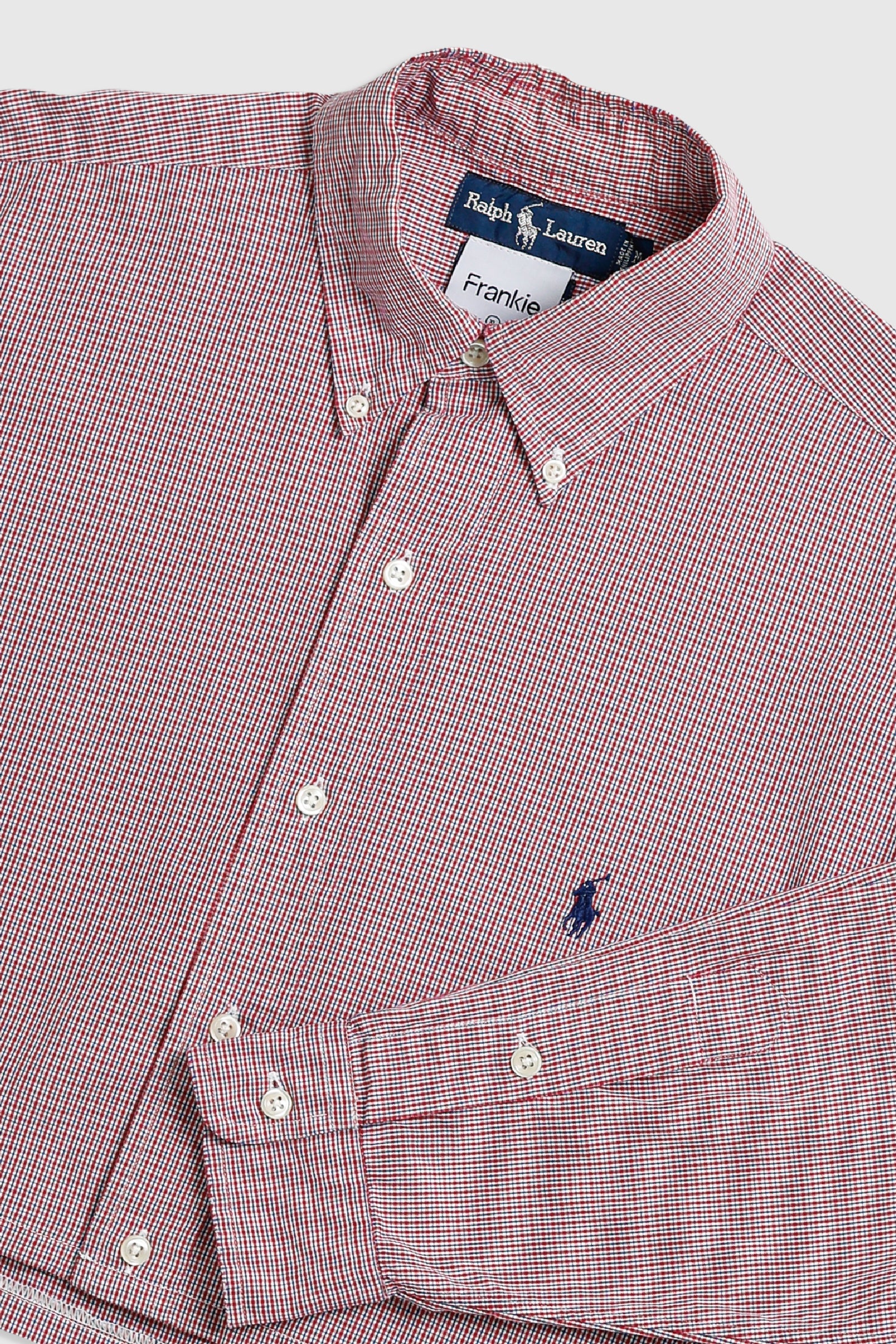 Rework Oxford Crop Shirt - XL-TOPS-vendor-unknown-Frankie Collective Rare Vintage Streetwear Reworks