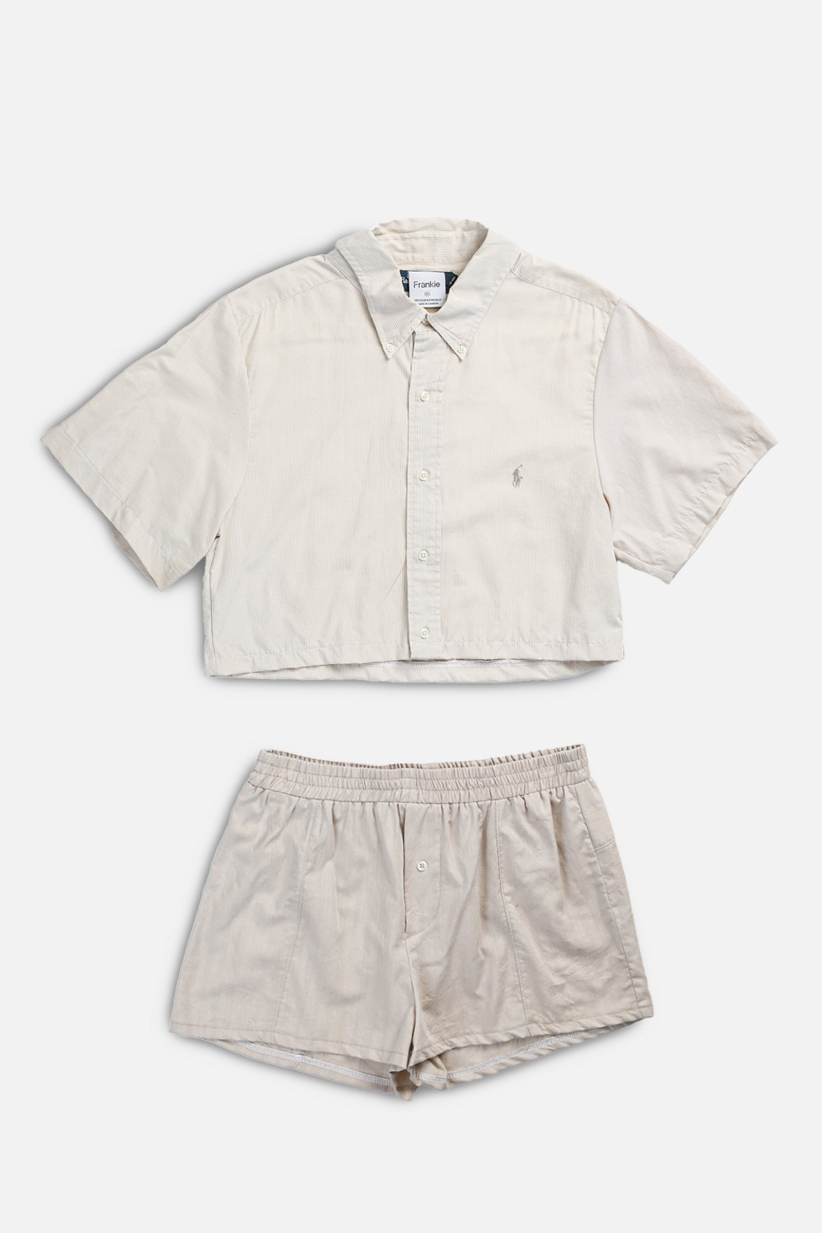 Rework Oxford Shorts Set - M-SETS-Polo-M-Frankie Collective Rare Vintage Streetwear Reworks