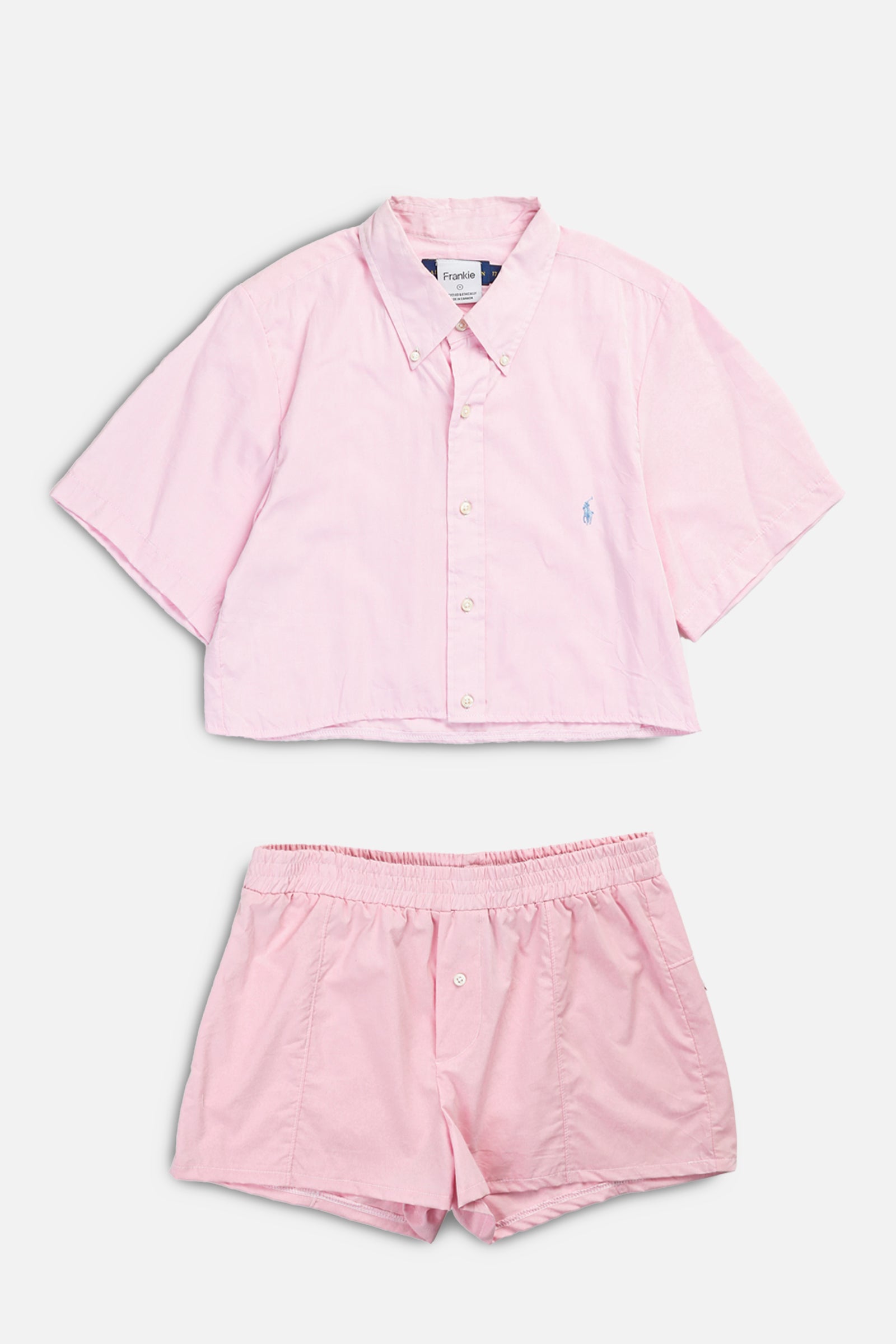 Rework Oxford Shorts Set - S-SETS-Polo-S-Frankie Collective Rare Vintage Streetwear Reworks
