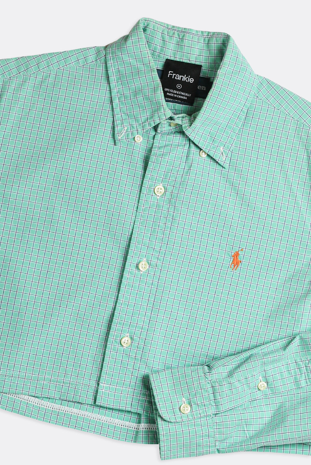 Rework Polo Oxford Crop Shirt - M-TOPS-Polo-Frankie Collective