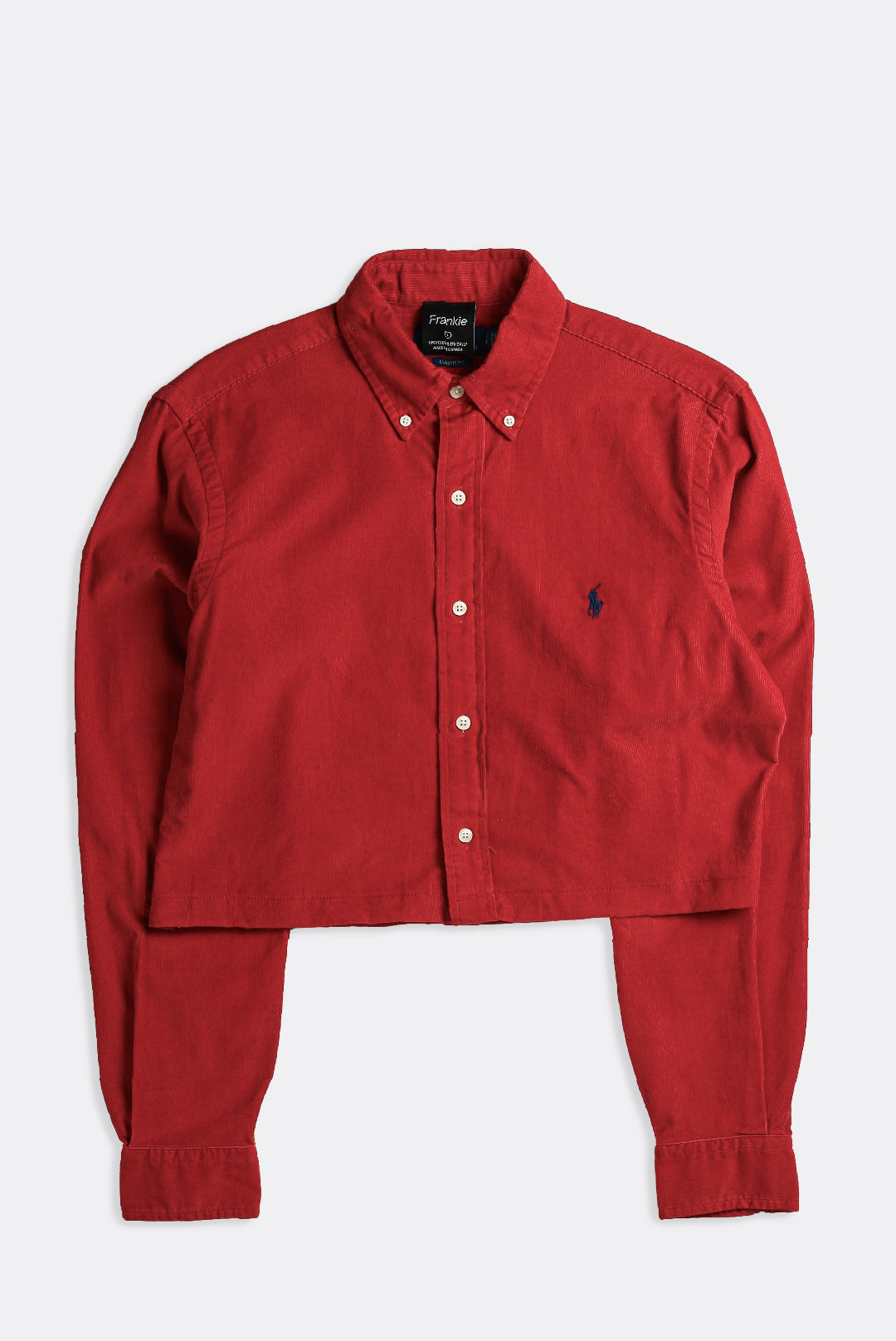 Rework Polo Oxford Crop Shirt - L-TOPS-Polo-Frankie Collective