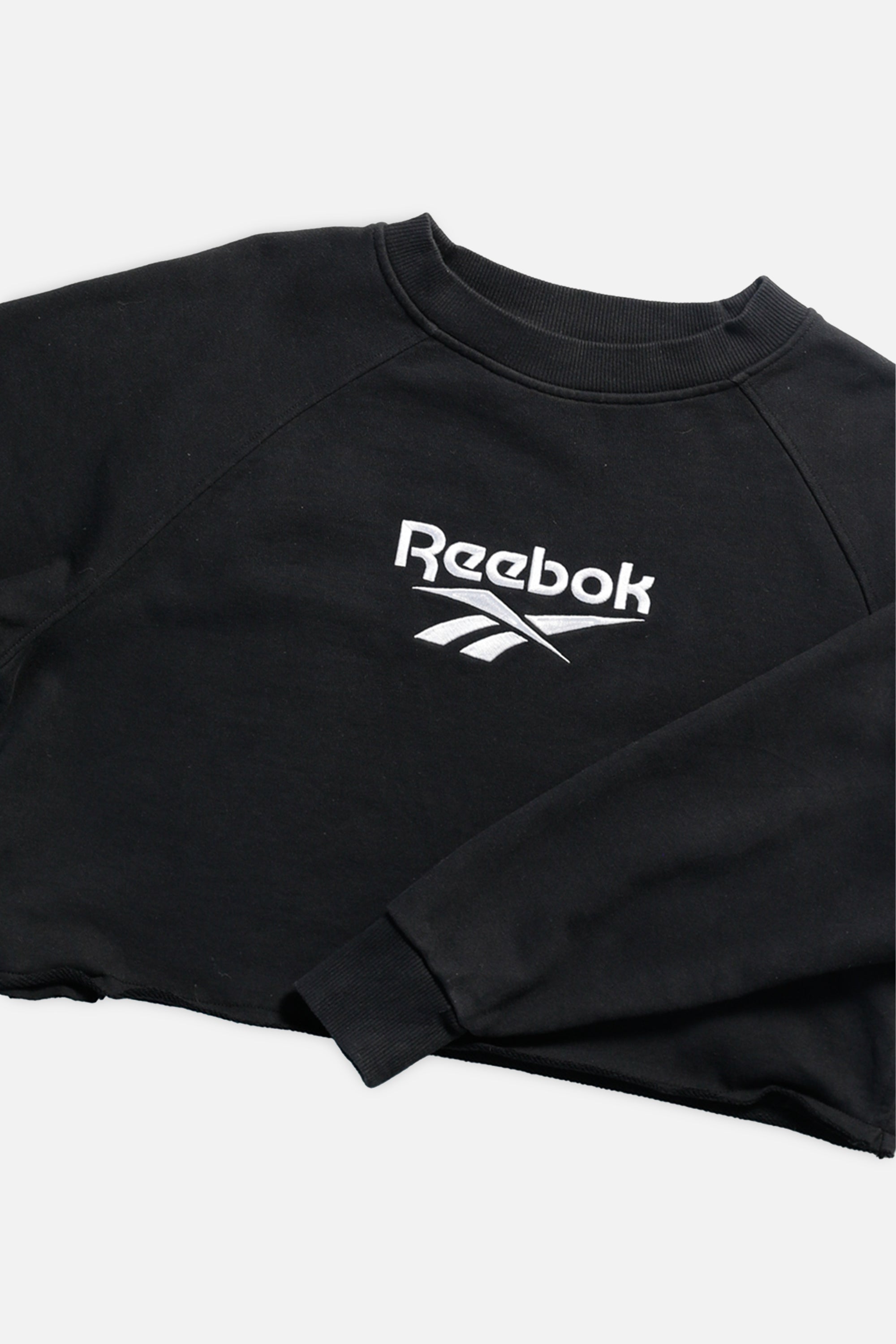 Rework Reebok Raw Crop Sweatshirt - S-SWEATERS-Reebok-S-Frankie Collective Rare Vintage Streetwear Reworks