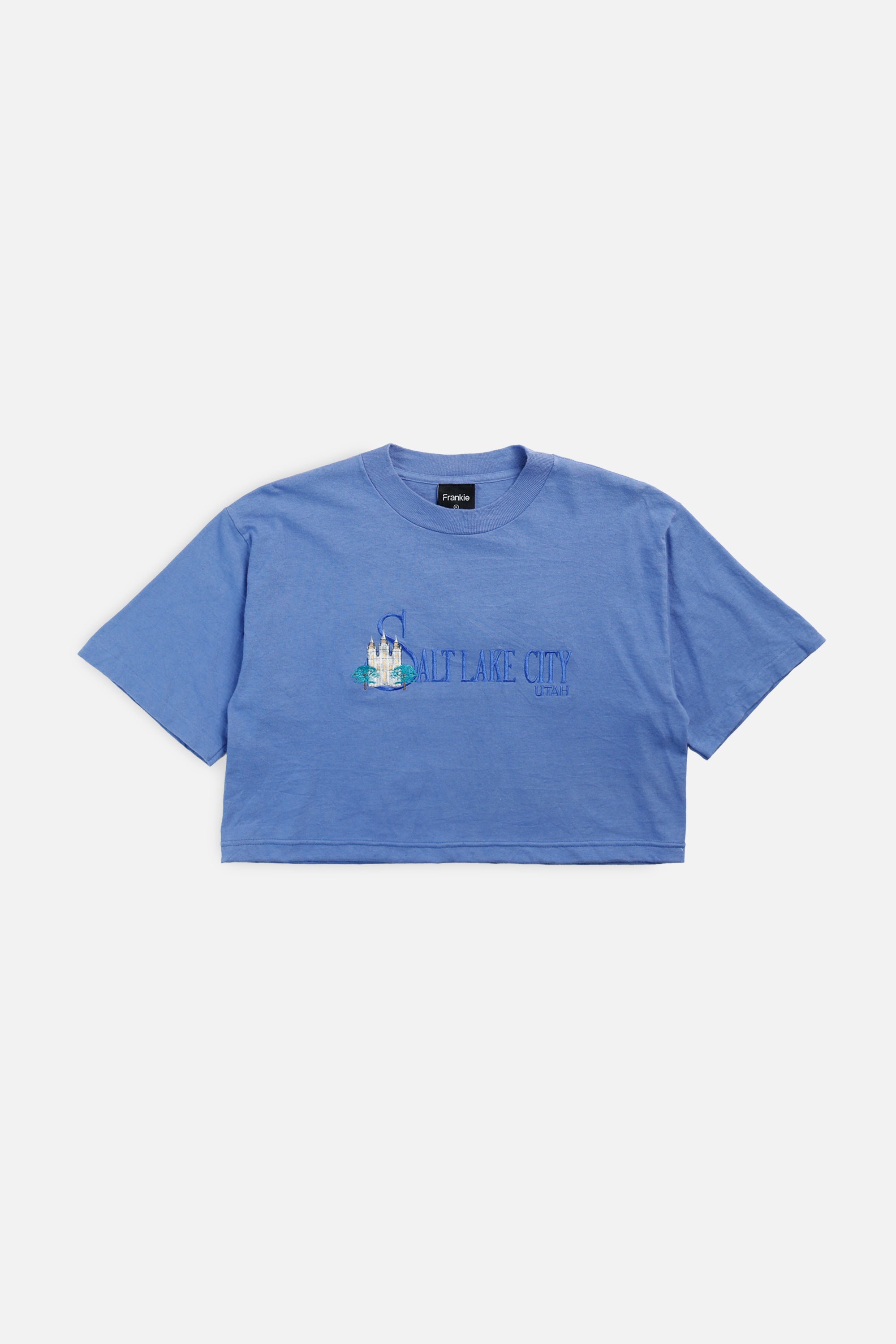Rework Salt Lake City Crop Tee - M-TOPS-vendor-unknown-M-Frankie Collective Rare Vintage Streetwear Reworks