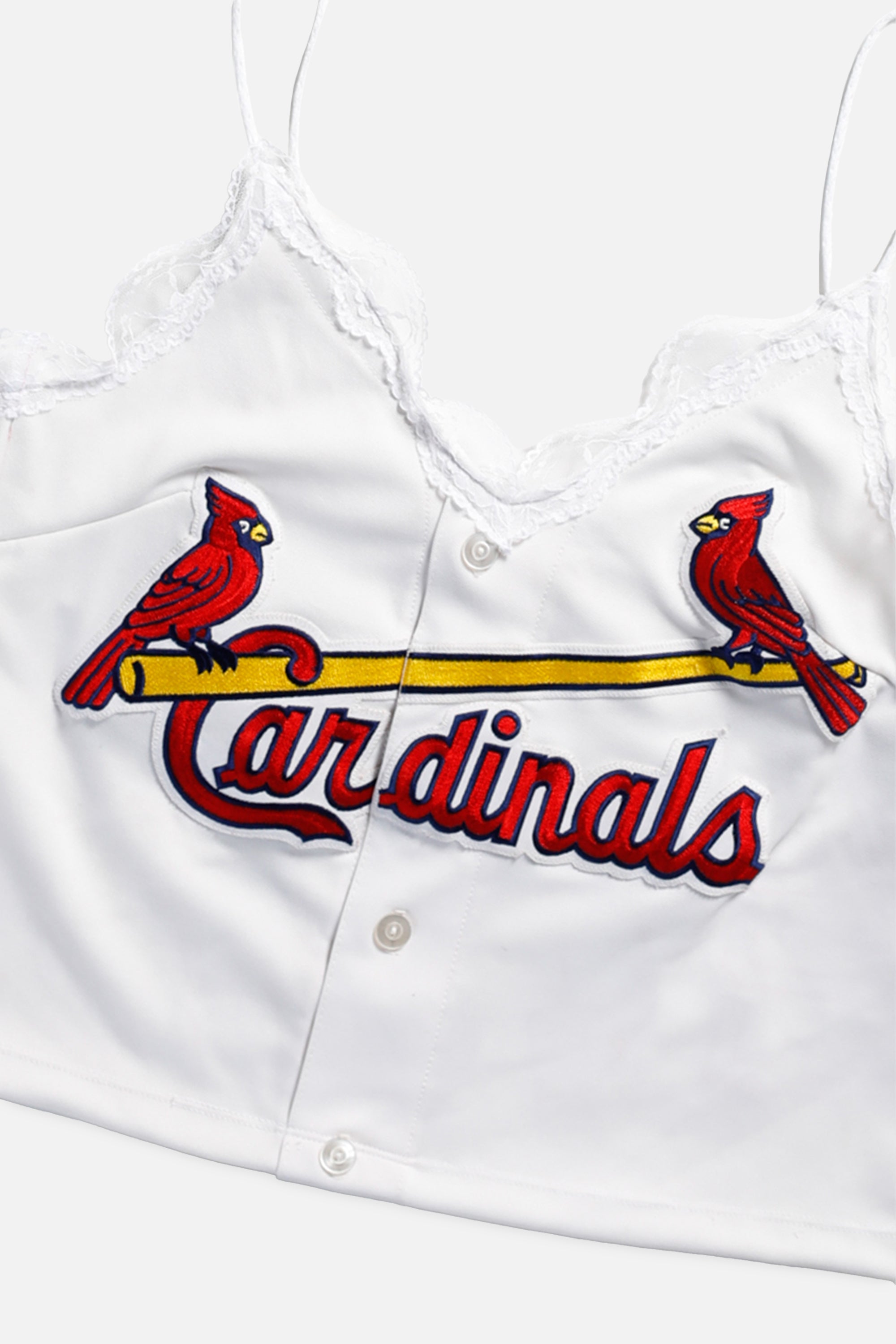 Rework St Louis Cardinals MLB Lace Tank - M-TOPS-MLB-M-Frankie Collective Rare Vintage Streetwear Reworks