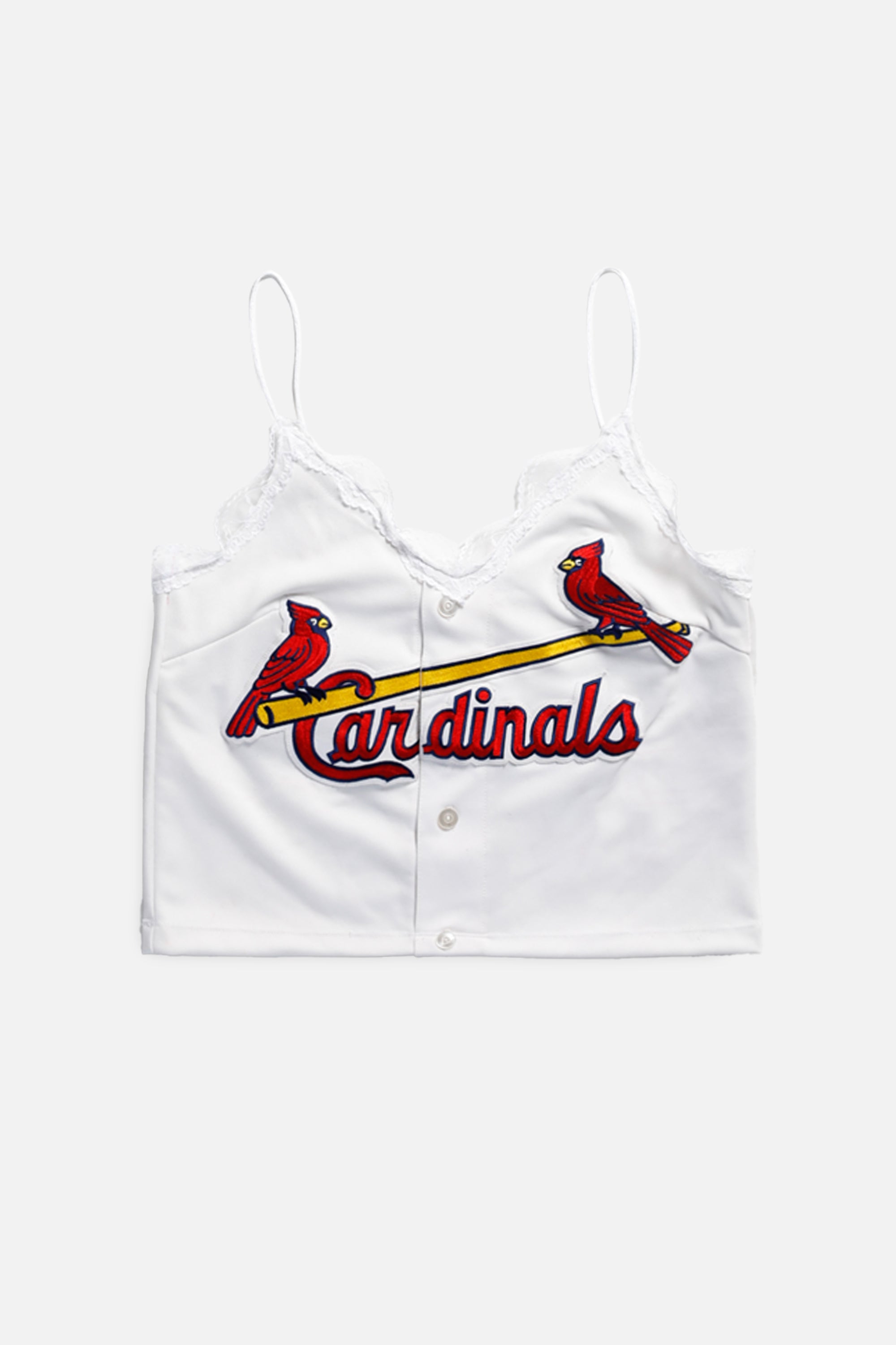 Rework St Louis Cardinals MLB Lace Tank - M-TOPS-MLB-M-Frankie Collective Rare Vintage Streetwear Reworks
