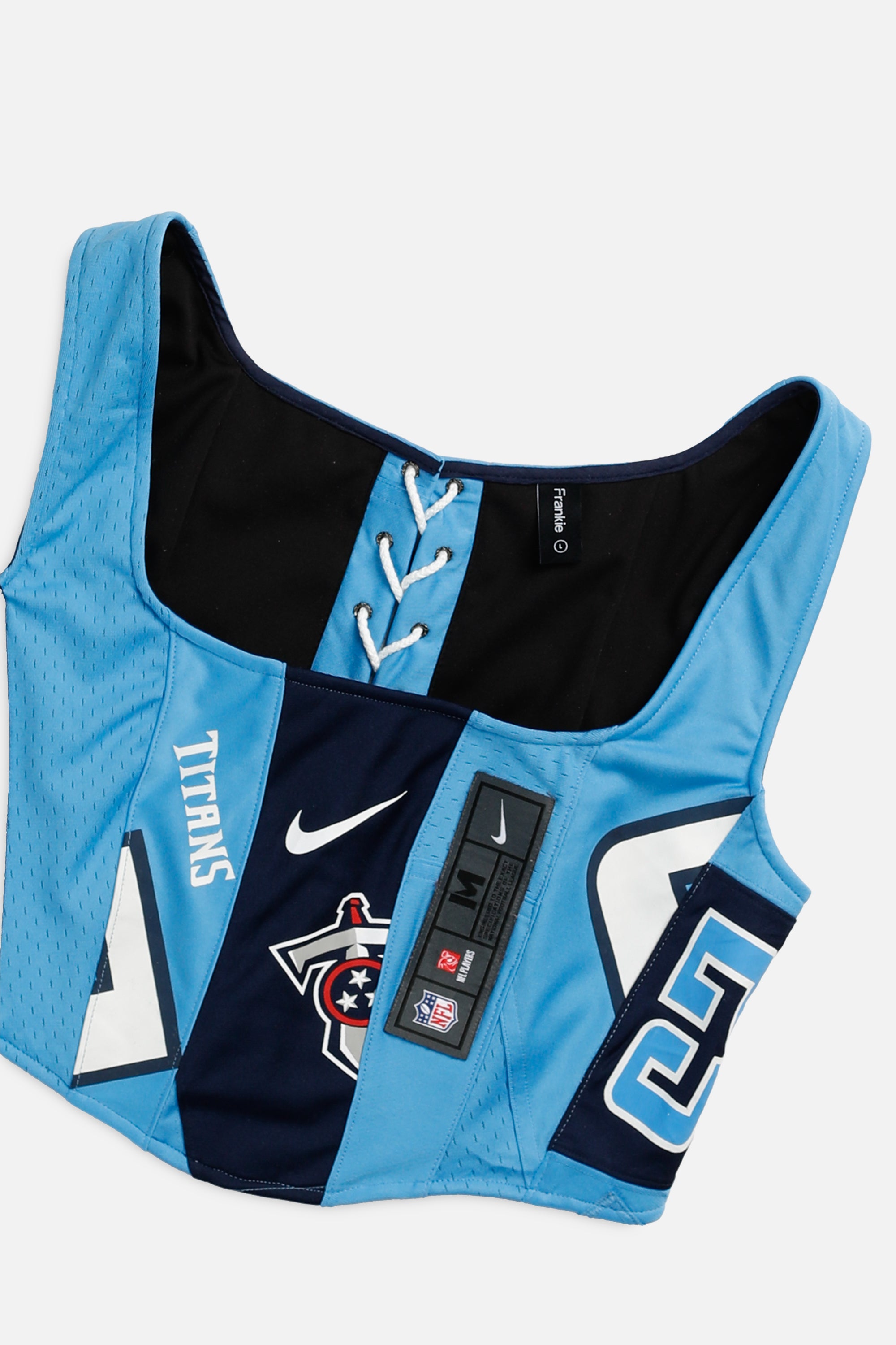 Rework Tennessee Titans NFL Corset - L-TOPS-NFL-L-Frankie Collective Rare Vintage Streetwear Reworks