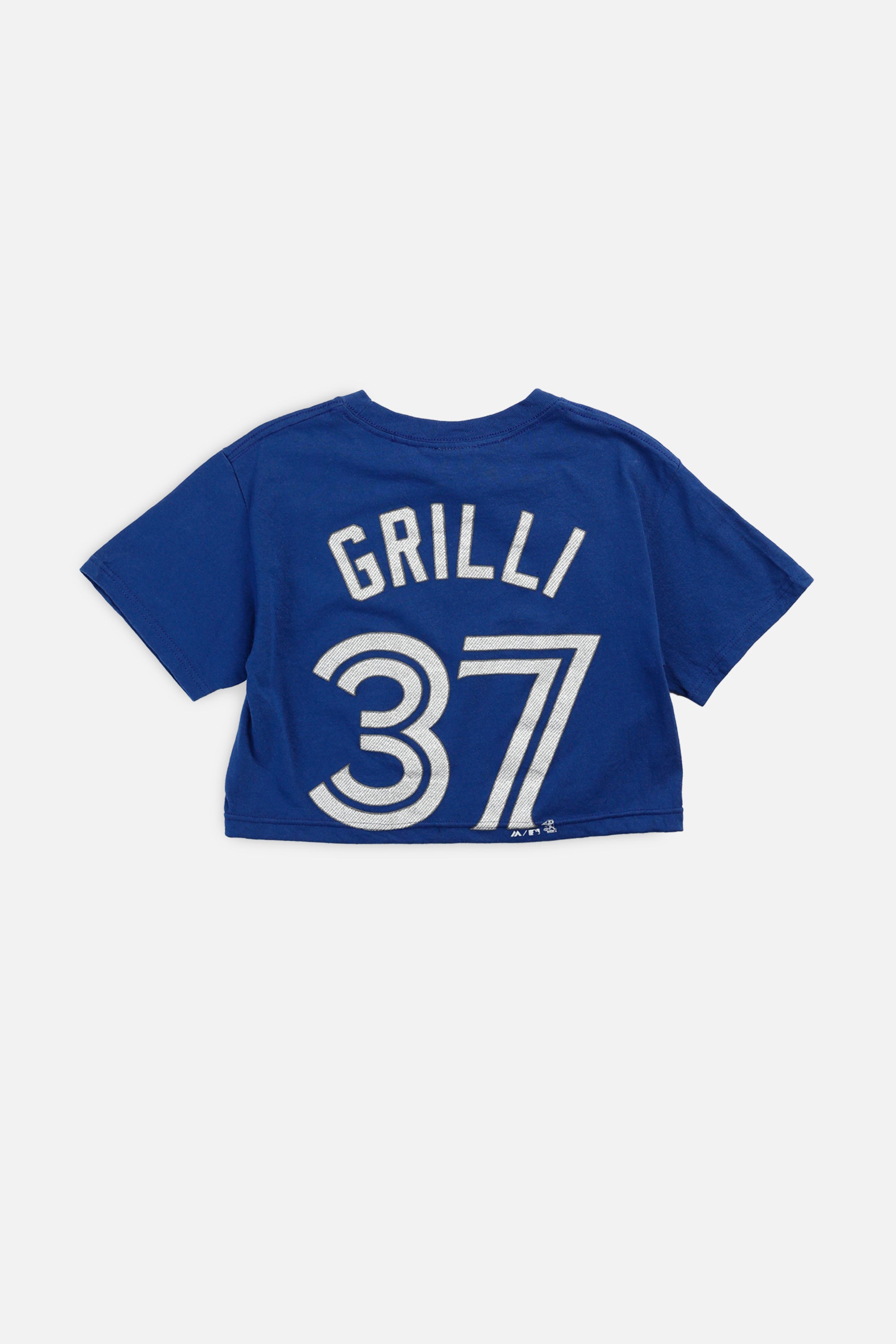 Rework Toronto Blue Jays MLB Crop Tee - XS-TOPS-MLB-XS-Frankie Collective Rare Vintage Streetwear Reworks