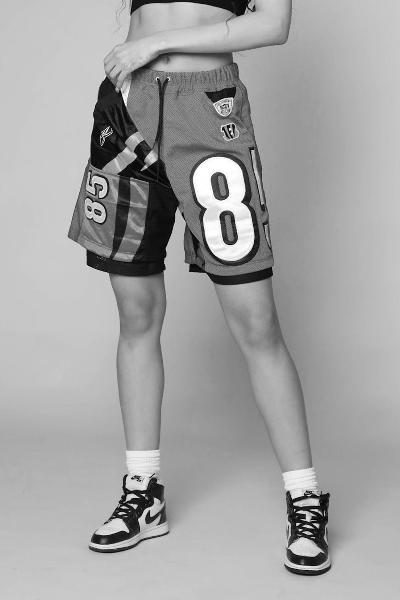 Rework Unisex Rockets NBA Jersey Shorts - Women-M, Men-S-BOTTOMS-NBA-Frankie Collective Rare Vintage Streetwear Reworks