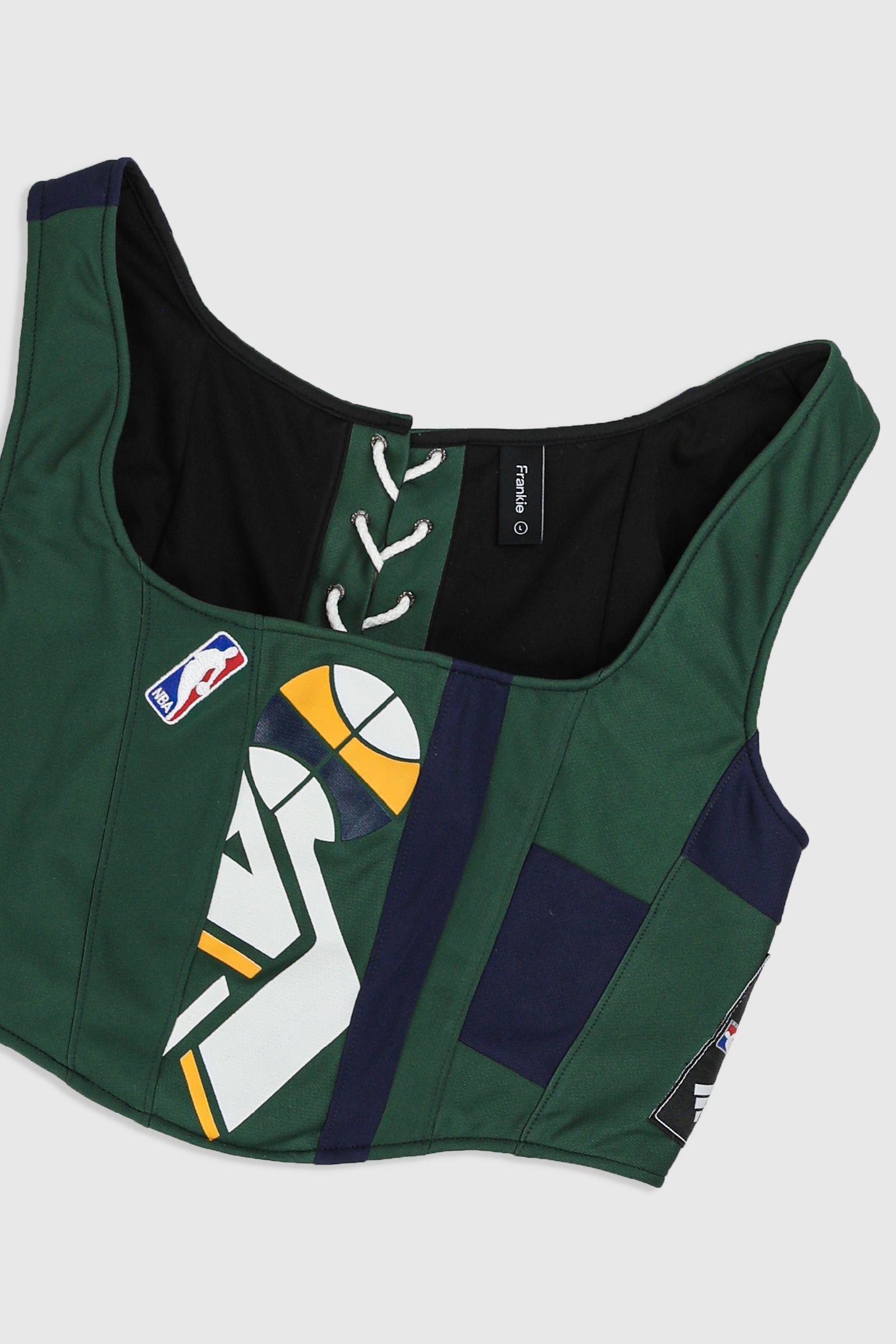 Rework Utah Jazz NBA Jersey Corset - L-TOPS-NBA-Frankie Collective Rare Vintage Streetwear Reworks