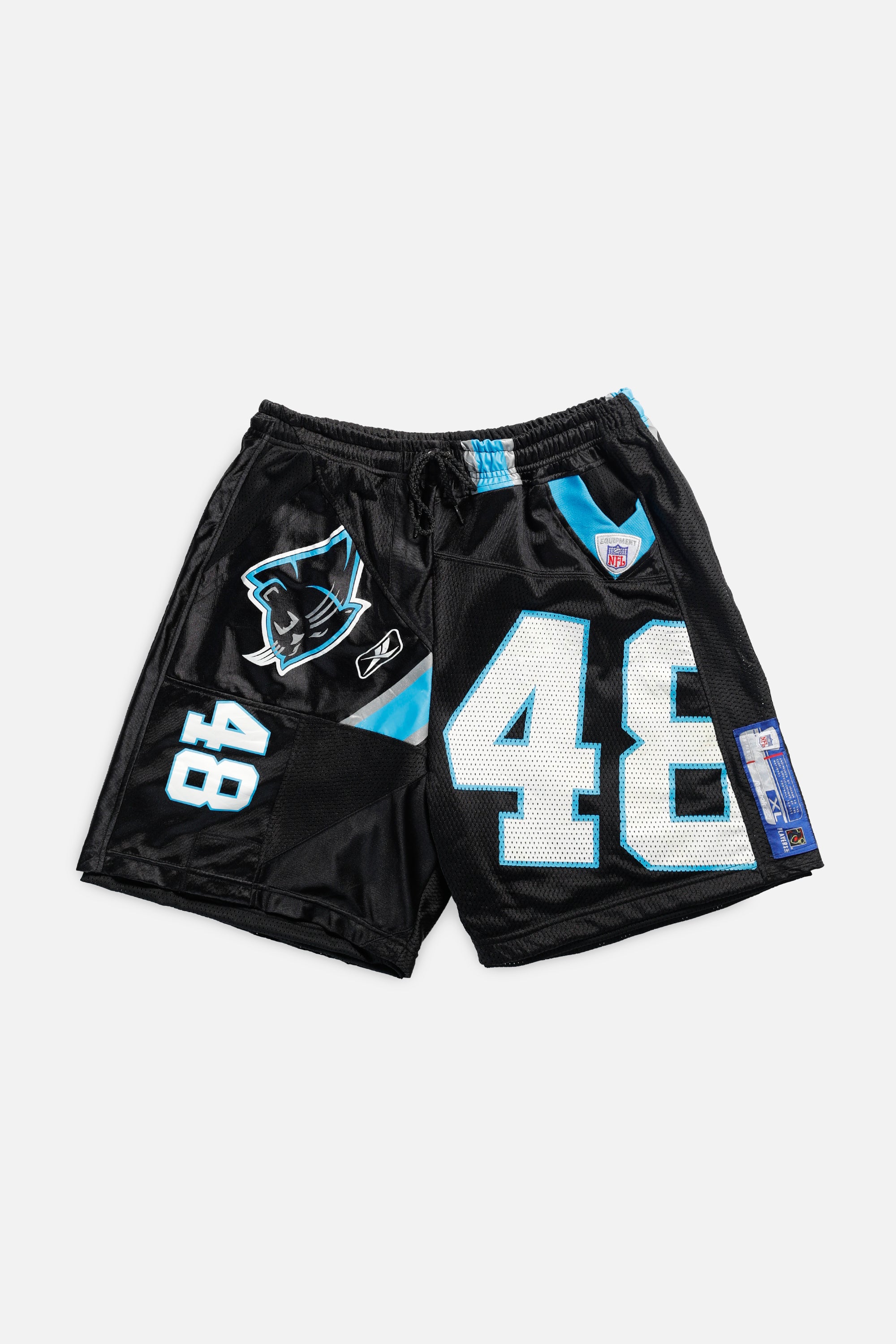 Unisex Rework Carolina Panthers Jersey Shorts - Women's L - Men's M-SHORTS-NFL-Frankie Collective