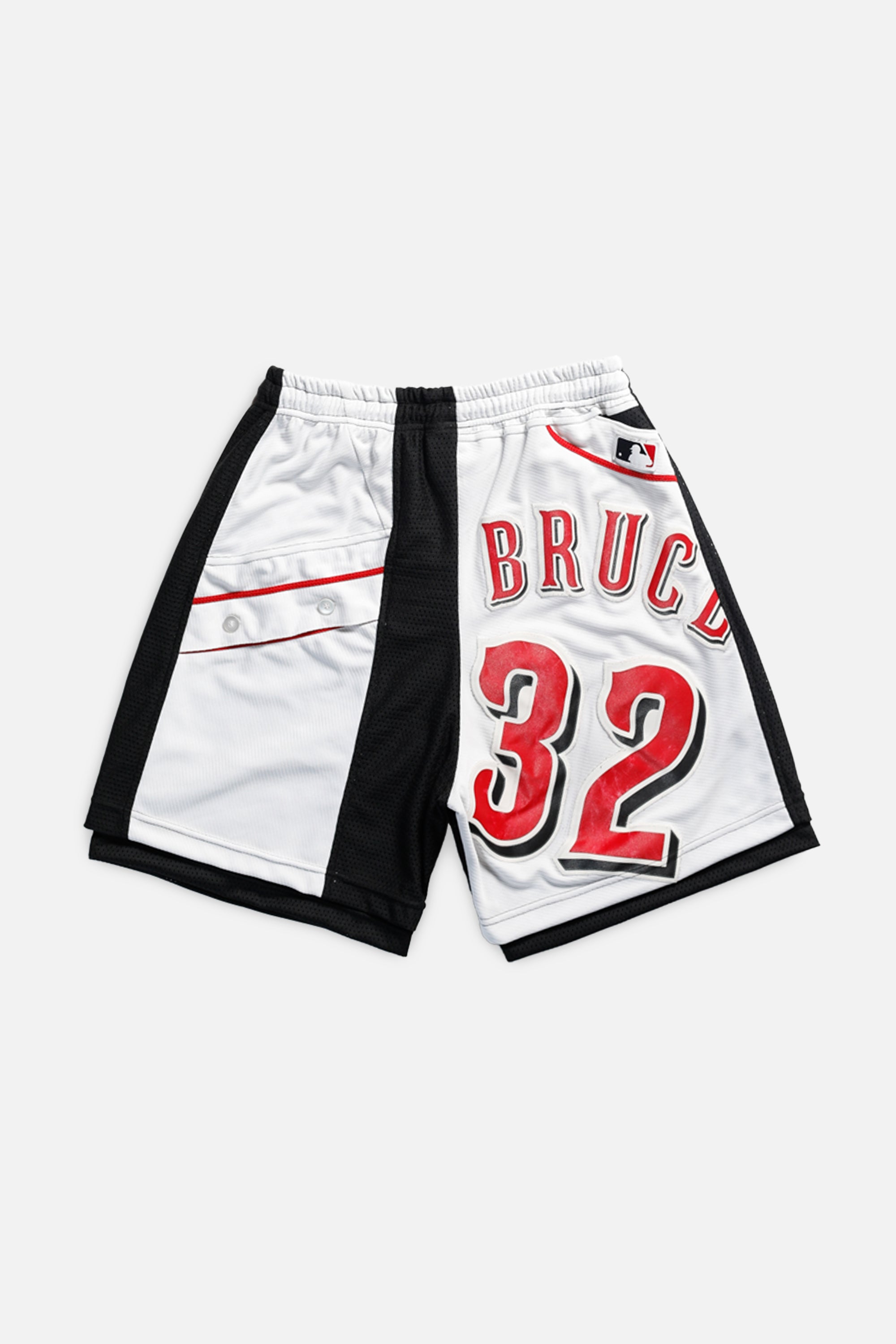 Unisex Rework Cincinnati Reds MLB Jersey Shorts - S-BOTTOMS-MLB-S-Frankie Collective Rare Vintage Streetwear Reworks