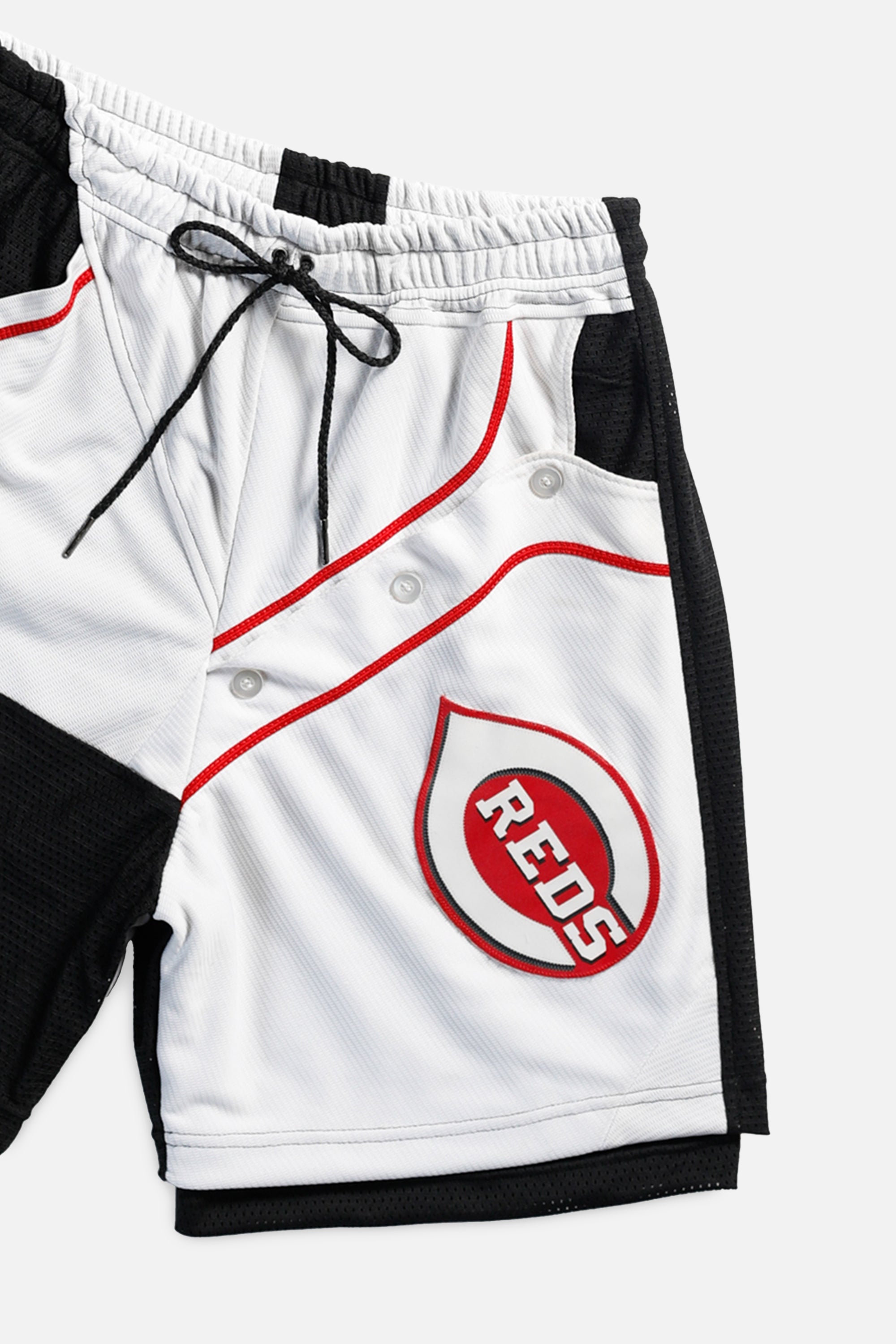 Unisex Rework Cincinnati Reds MLB Jersey Shorts - S-BOTTOMS-MLB-S-Frankie Collective Rare Vintage Streetwear Reworks