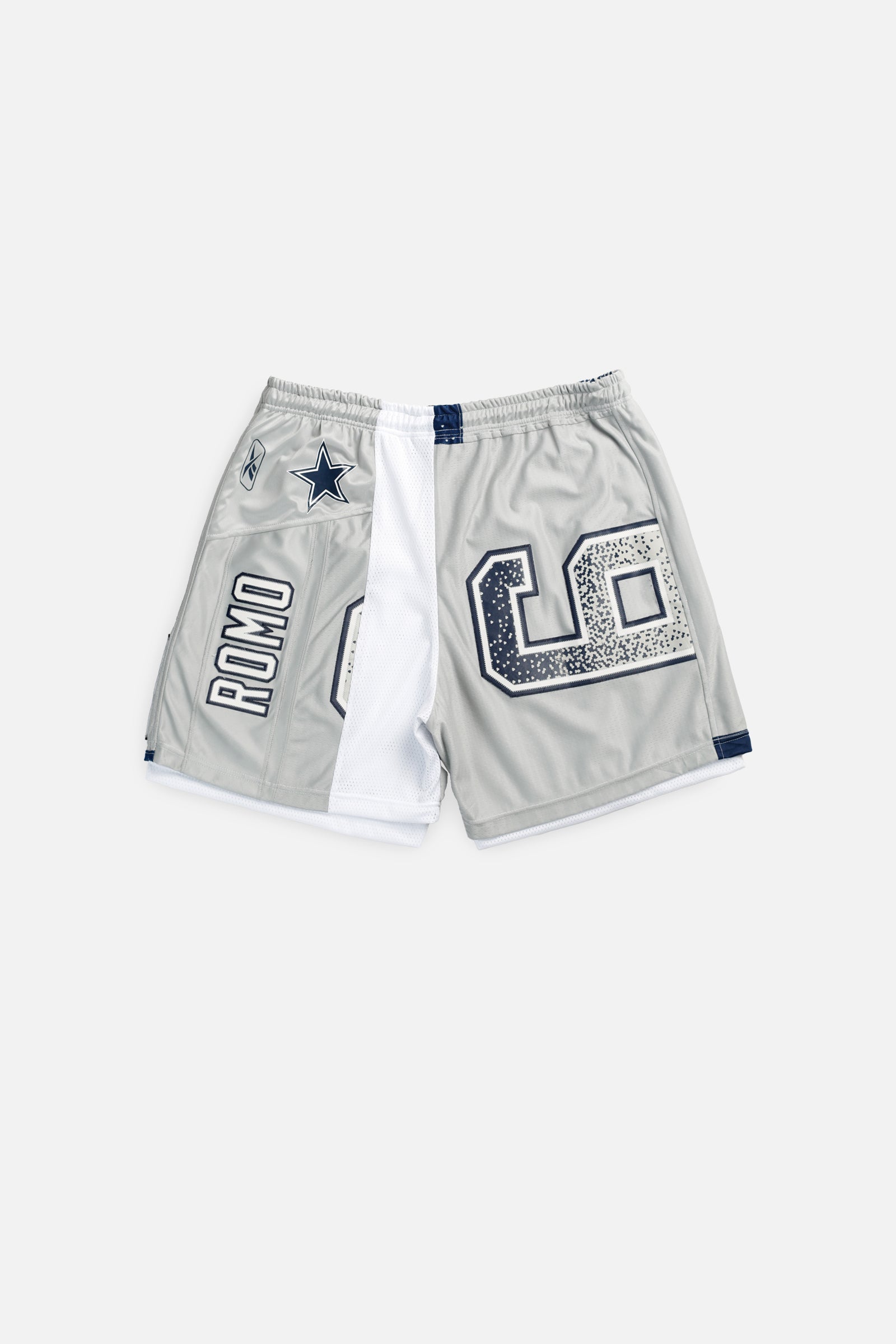 Unisex Rework Dallas Cowboys NFL Jersey Shorts - XXL-BOTTOMS-NFL-Women's XXL - Men's XL-Frankie Collective Rare Vintage Streetwear Reworks