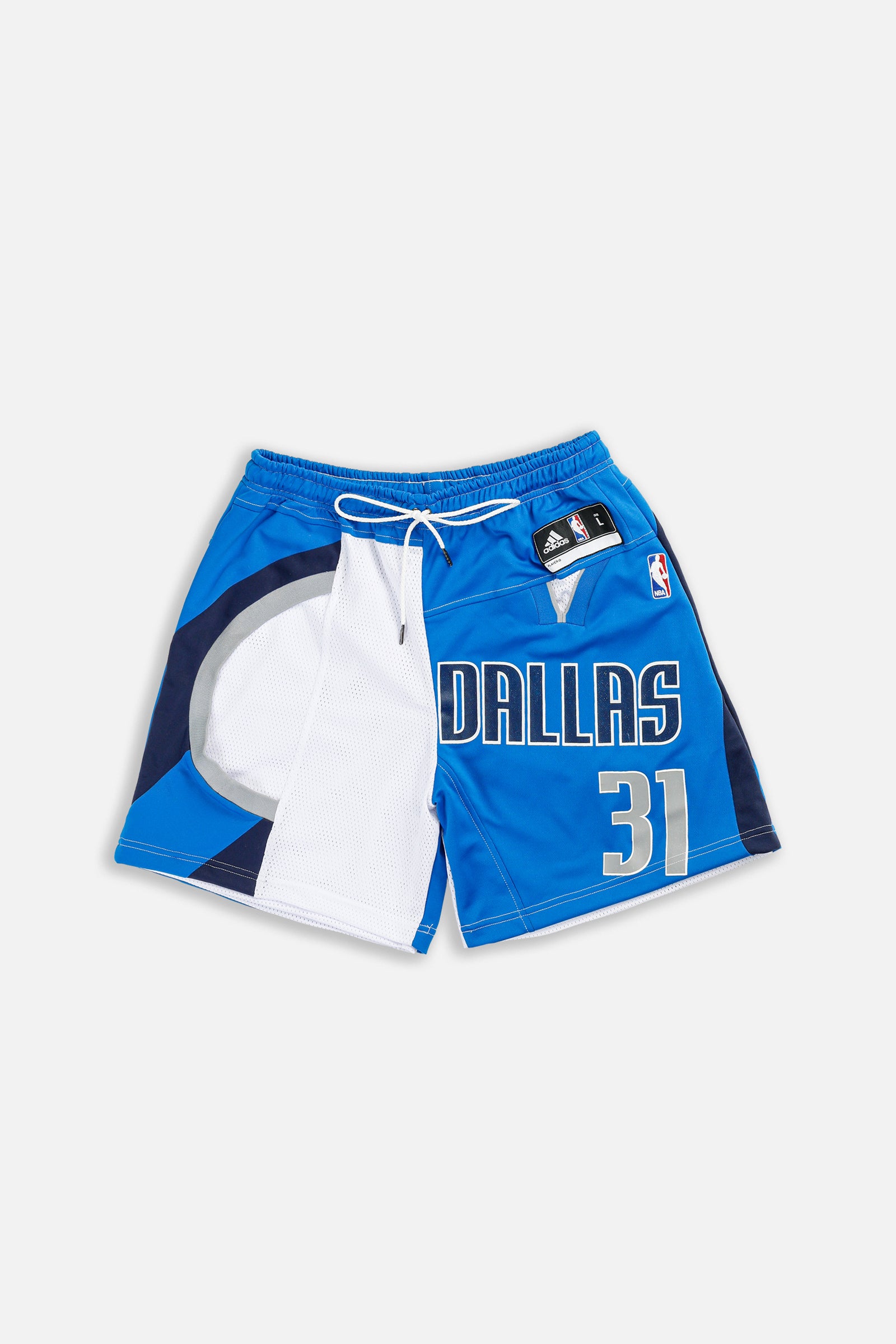 Unisex Rework Dallas Mavericks NBA Jersey Shorts - L-BOTTOMS-NBA-Women's L - Men's M-Frankie Collective Rare Vintage Streetwear Reworks