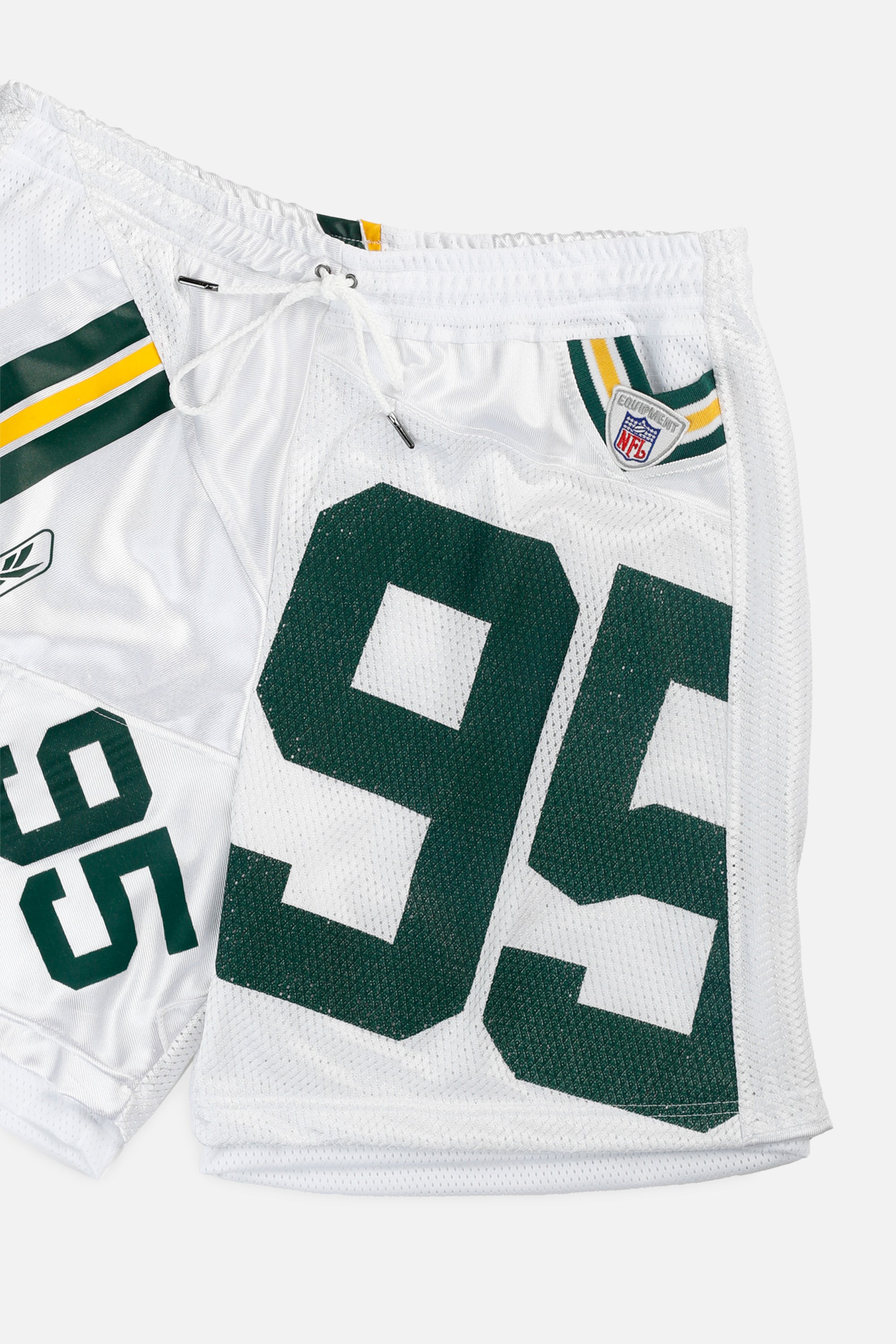 Unisex Rework Green Bay Packers NFL Jersey Shorts - XL-BOTTOMS-NFL-Women's XL - Men's L-Frankie Collective Rare Vintage Streetwear Reworks