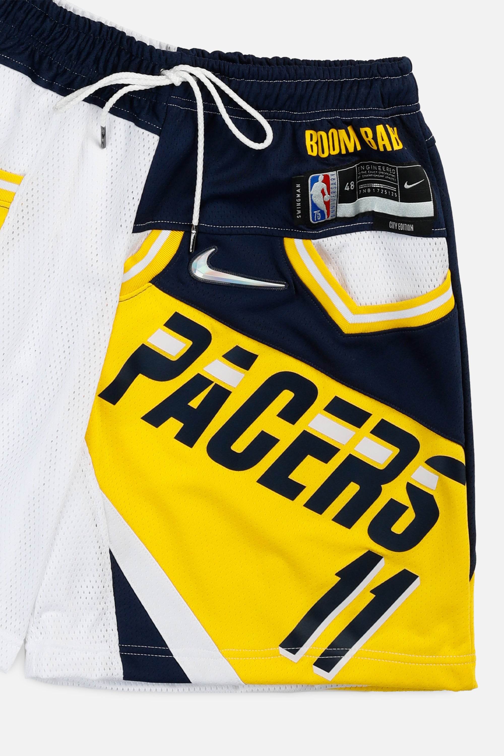 Unisex Rework Indiana Pacers NBA Jersey Shorts - M-BOTTOMS-NBA-Women's M - Men's S-Frankie Collective Rare Vintage Streetwear Reworks