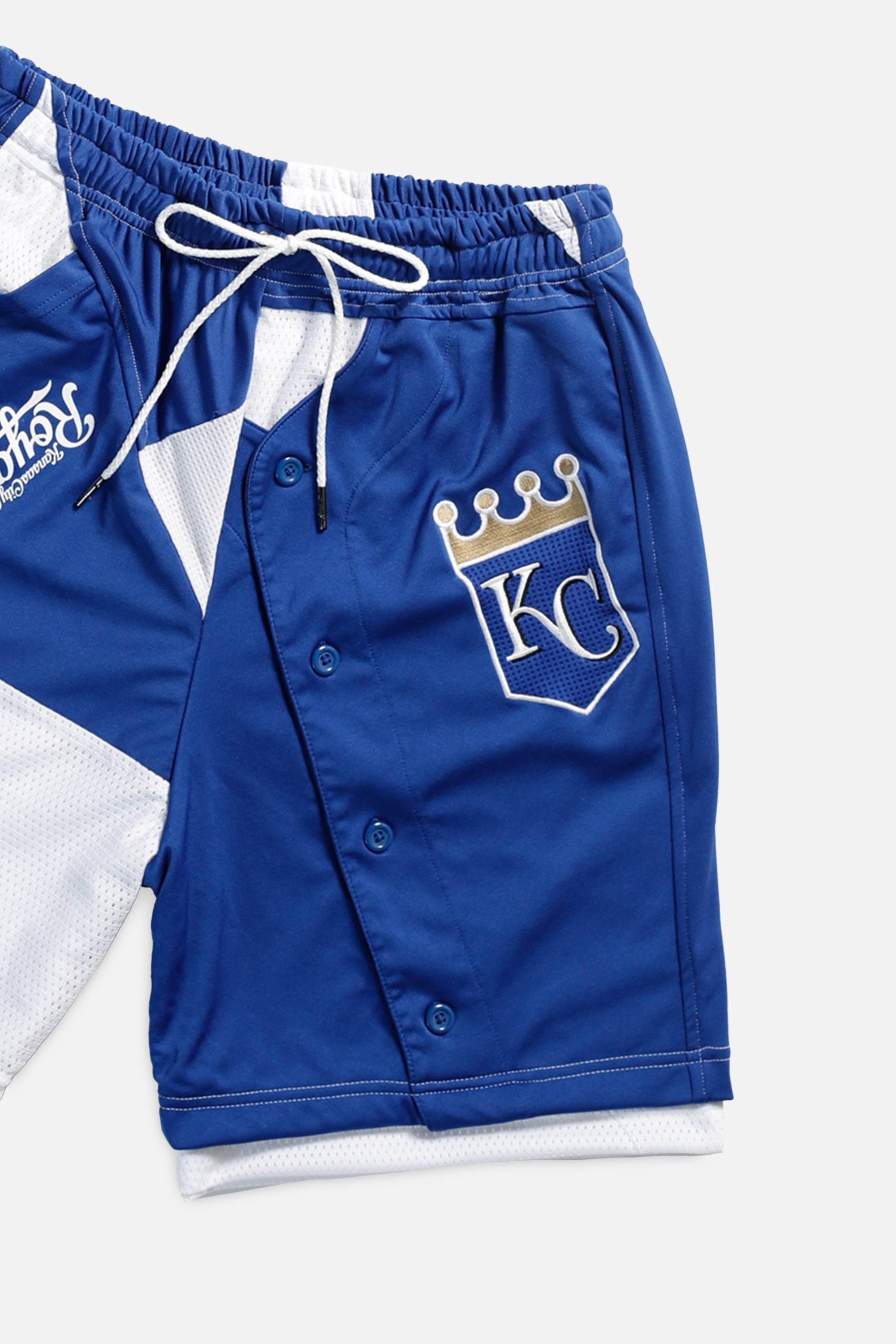 Unisex Rework Kansas City Royals MLB Jersey Shorts - S-BOTTOMS-MLB-S-Frankie Collective Rare Vintage Streetwear Reworks