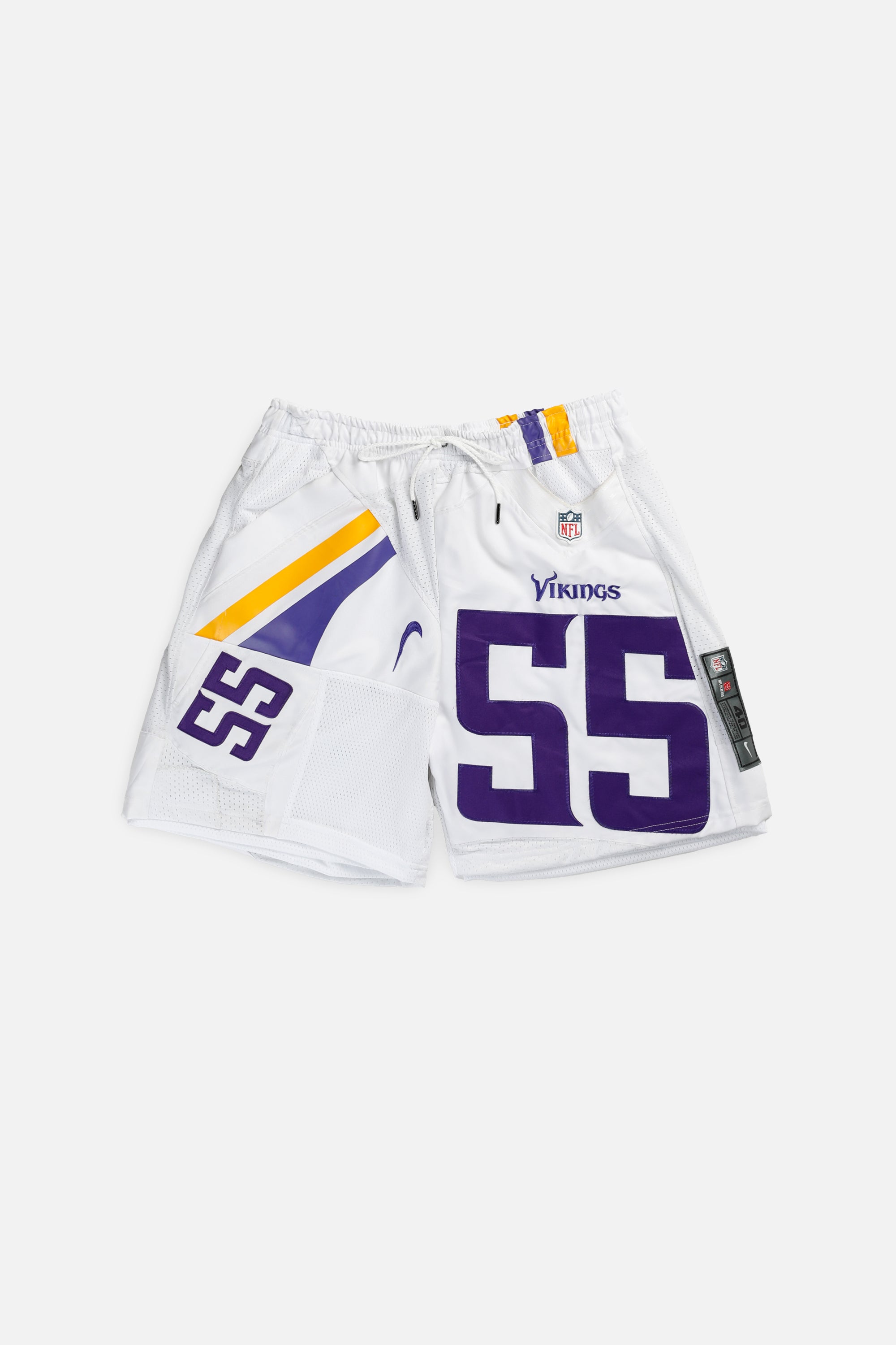 Unisex Rework Minnesota Vikings NFL Jersey Shorts - L-BOTTOMS-NFL-Women's L - Men's M-Frankie Collective Rare Vintage Streetwear Reworks