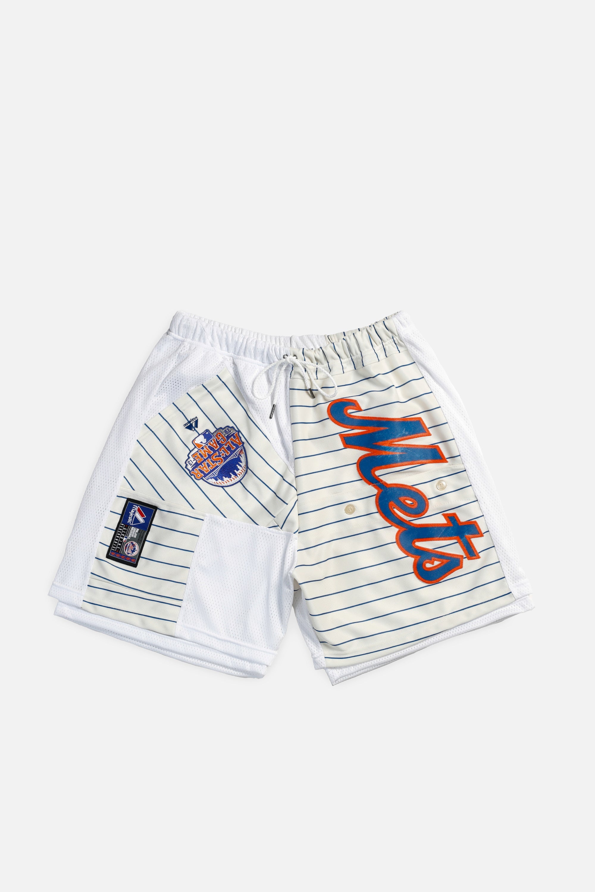 Unisex Rework NY Mets Jersey Shorts - Women's L - Men's M-SHORTS-MLB-Frankie Collective