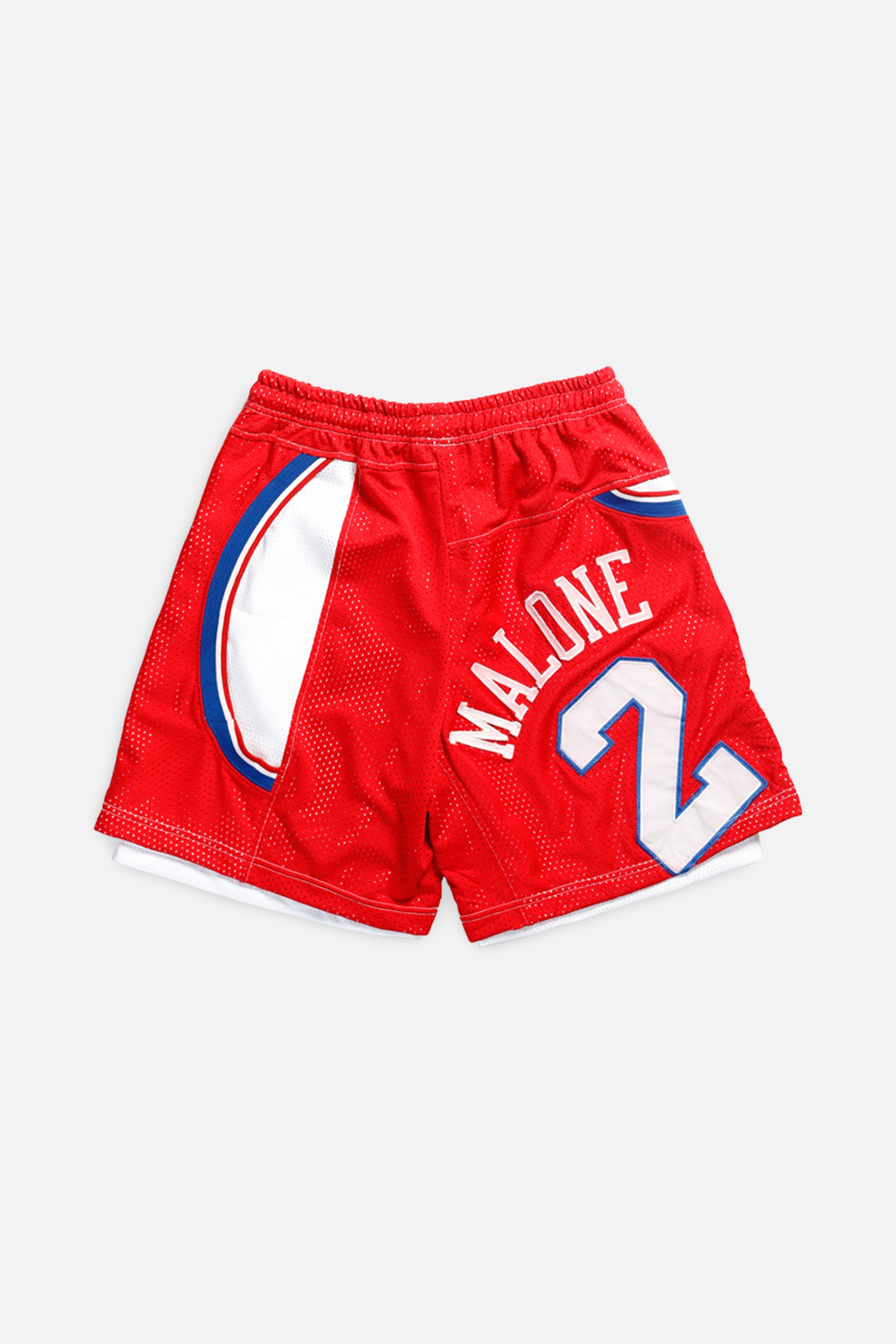 Unisex Rework Philadelphia 76ers NBA Jersey Shorts - M-BOTTOMS-NBA-Women's M - Men's S-Frankie Collective Rare Vintage Streetwear Reworks