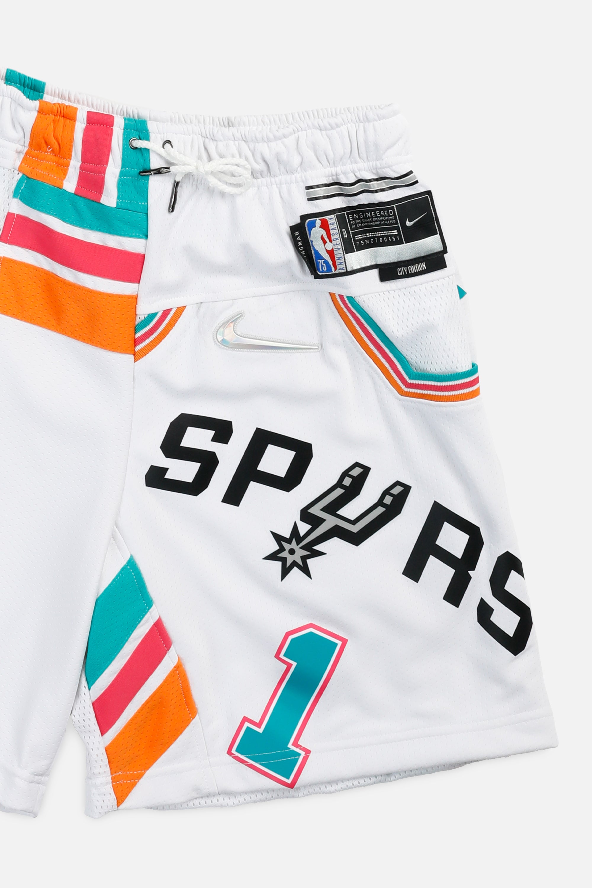 Unisex Rework San Antonio Spurs NBA Jersey Shorts - S-BOTTOMS-NBA-Women's S - Men's XS-Frankie Collective Rare Vintage Streetwear Reworks