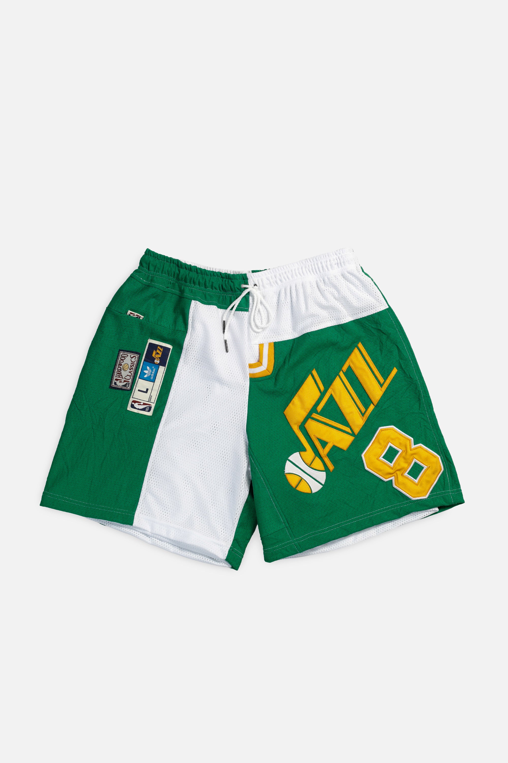 Unisex Rework Utah Jazz Jersey Shorts - Women's L - Men's M-SHORTS-NBA-Frankie Collective