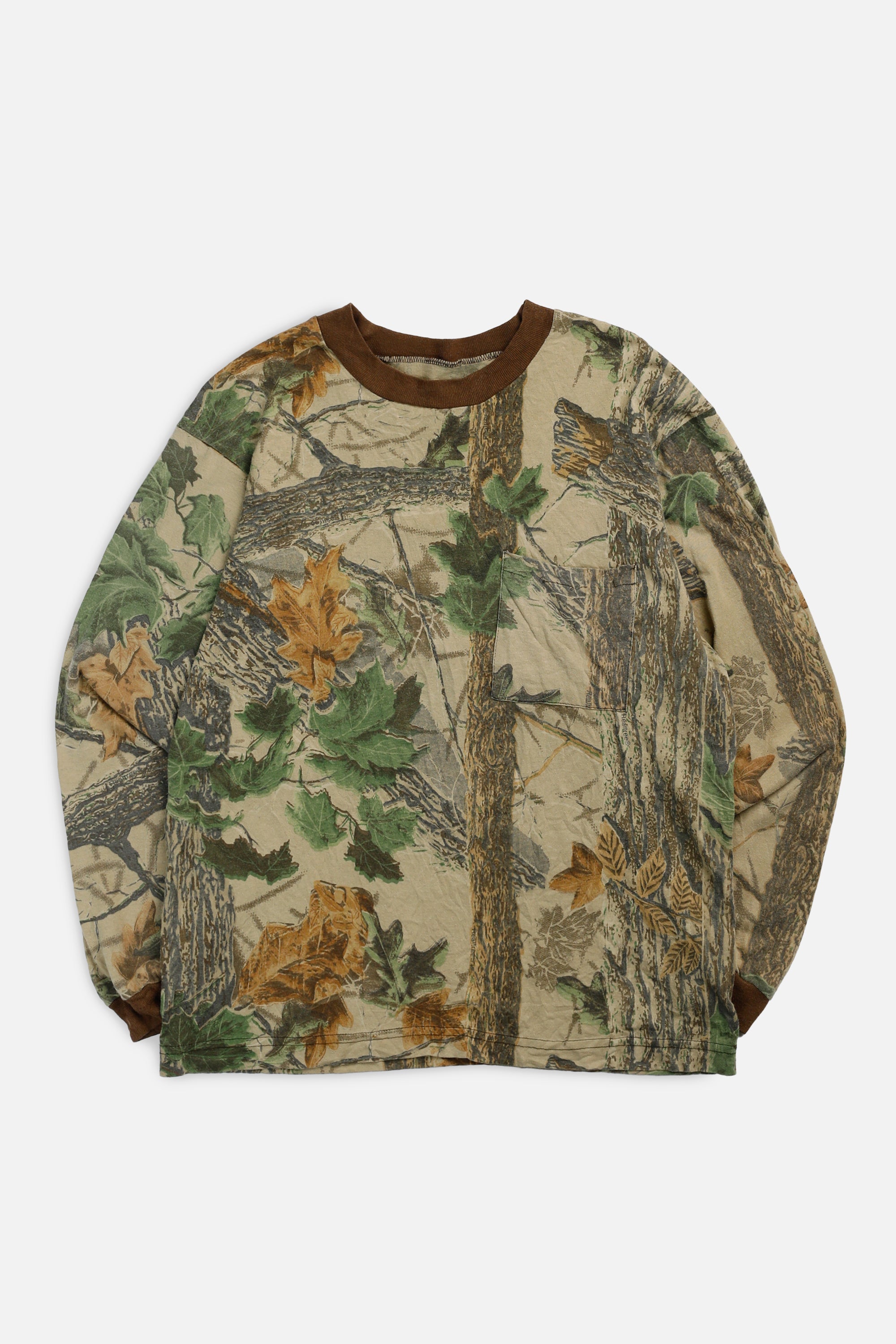 Vintage Camo Long Sleeve Tee - S-TSHIRTS-vendor-unknown-S-Frankie Collective Rare Vintage Streetwear Reworks