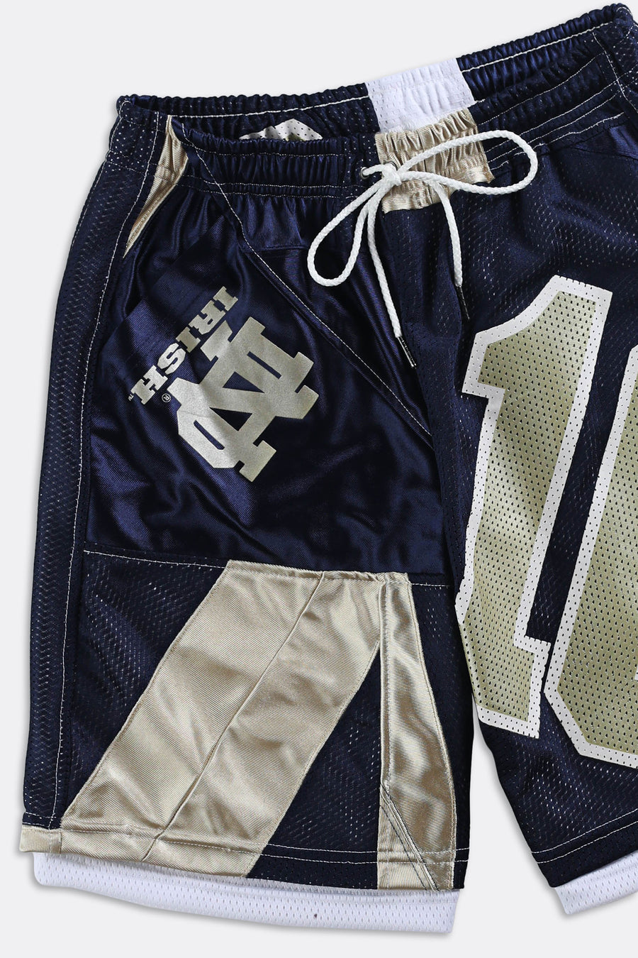 Rework Unisex Notre Dame NFL Jersey Shorts - Women-S, Men-XS